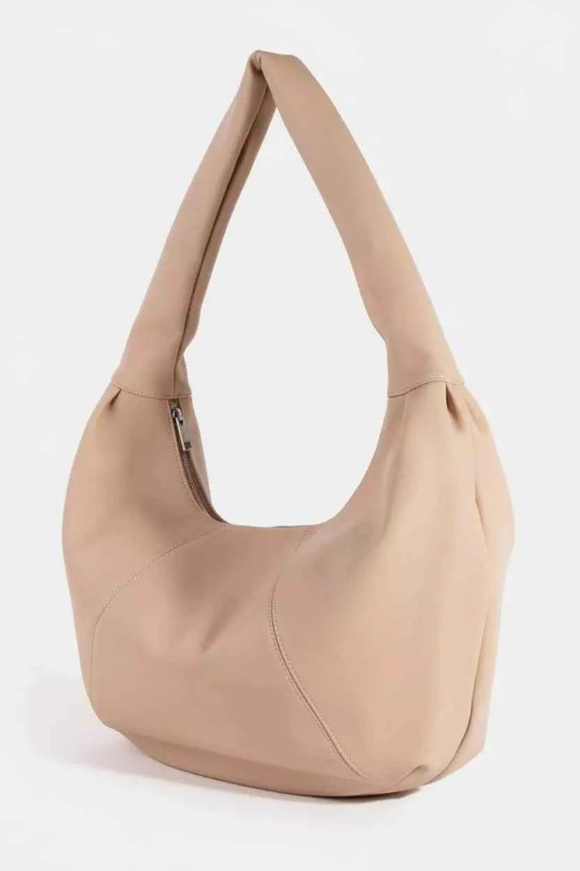 Fame Panel Stitch Crescent Leather Shoulder Bag Fame Panel Stitch Crescent Leather Shoulder Bag