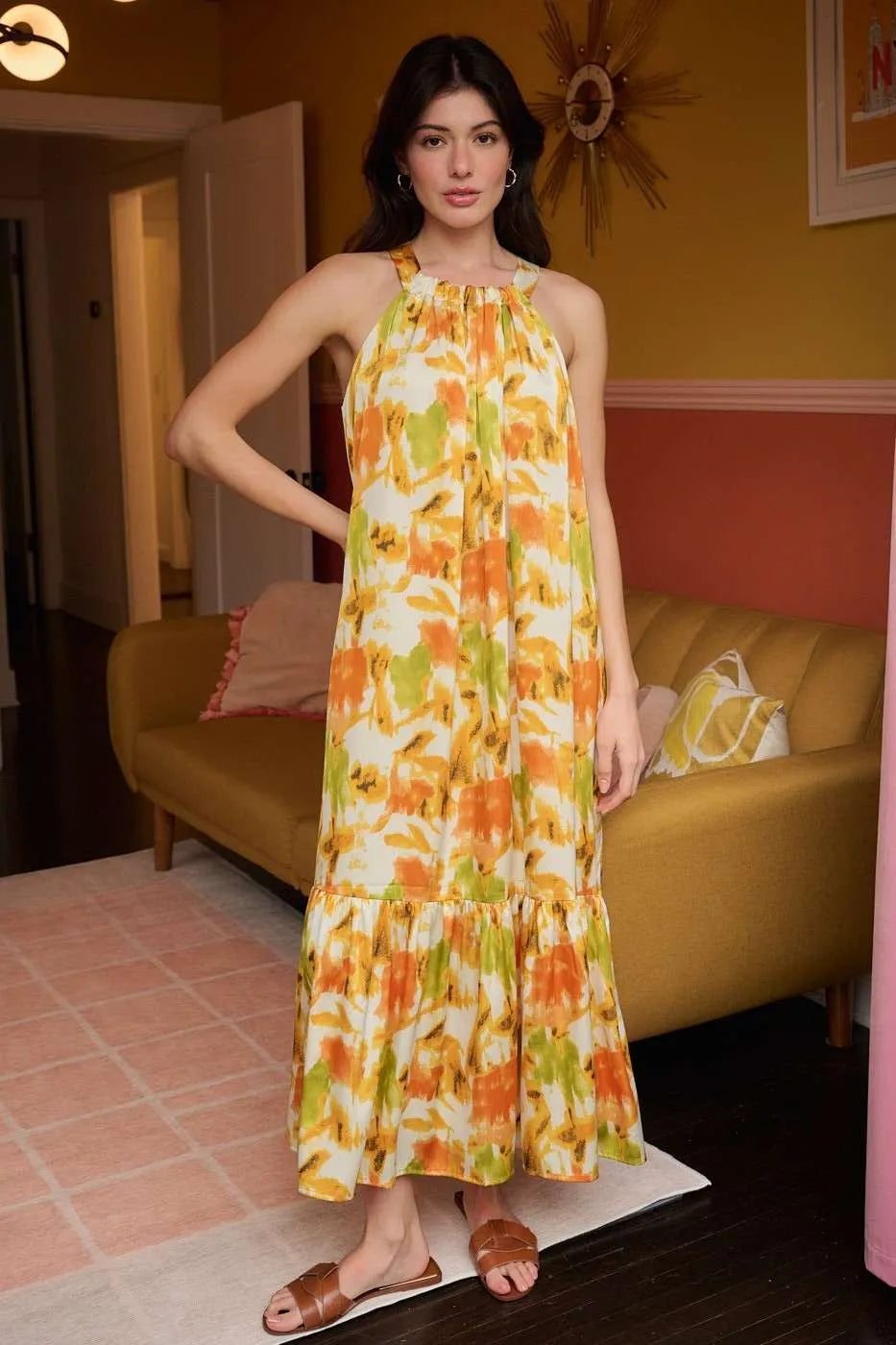 Mittoshop Watercolor Print Halter Neck Satin Maxi Dress 8f2e8fe35e984994bd3dd3348aa0d4da-Max-Origin