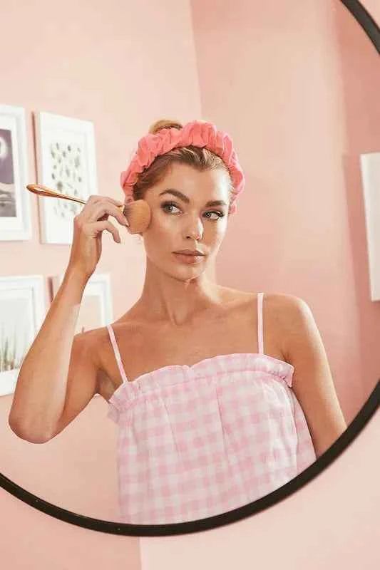 Lime 'N' Chili Gingham Ruffle Trim Cami and Shorts Pajama Set Lime 'N' Chili Gingham Ruffle Trim Cami and Shorts Pajama Set