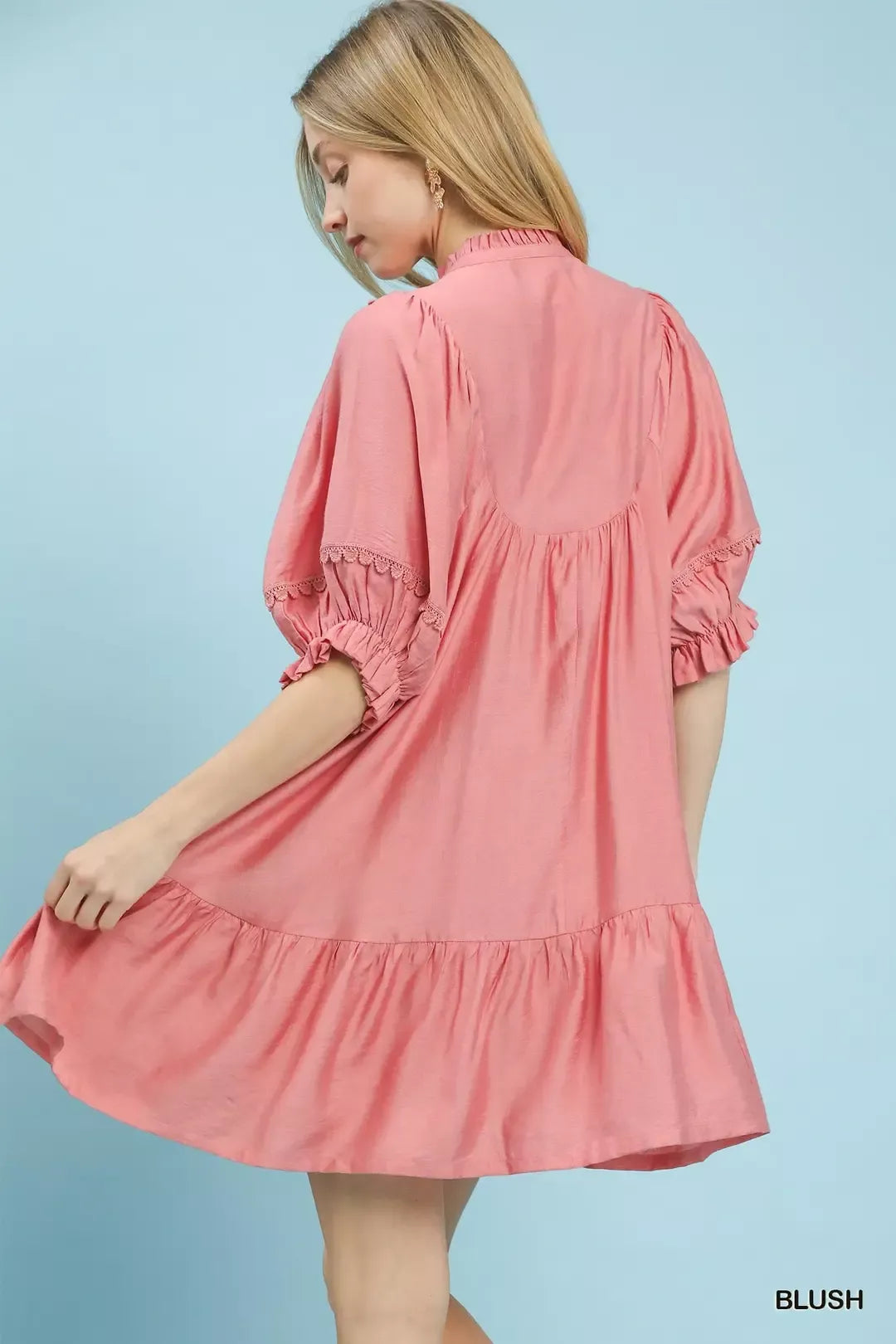 Umgee Smocked Bib Ruffle Hem Babydoll Dress 900dcbc4-3990-4094-a159-edbf1a7335a9-Max-Origin