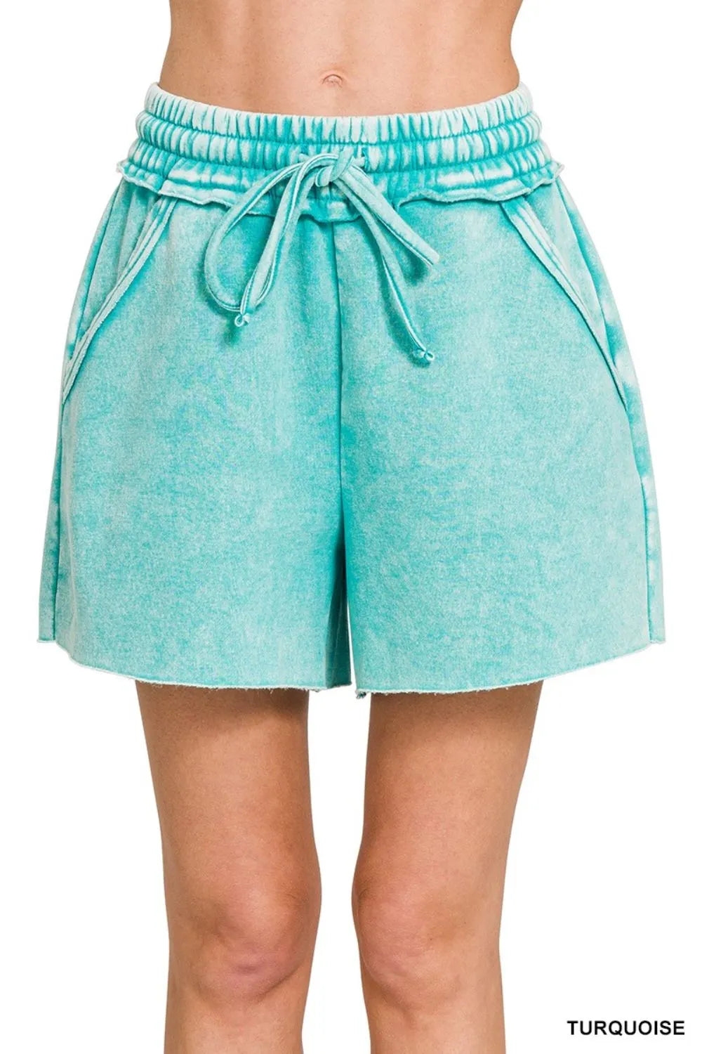 Zenana Acid Wash Fleece Drawstring Shorts With Pockets 90c6a8e7-6506-452f-a036-cd69b3bc5495-Max-Origin