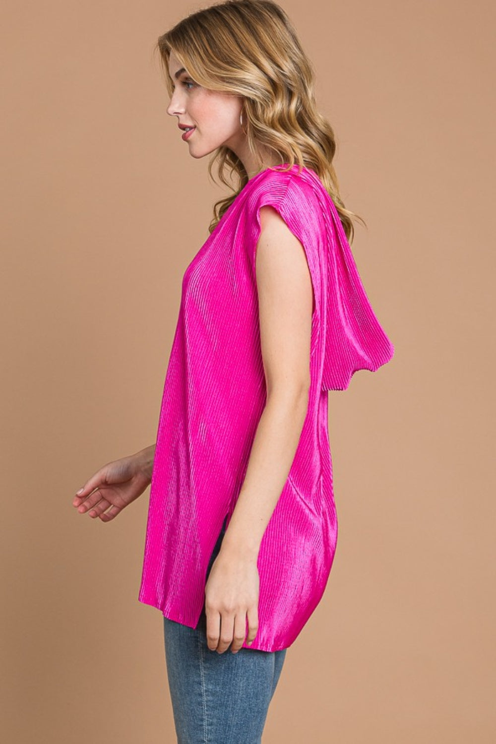 Culture Code Slit Cap Sleeve Hooded Top Culture Code Slit Cap Sleeve Hooded Top - TopFashionHQ