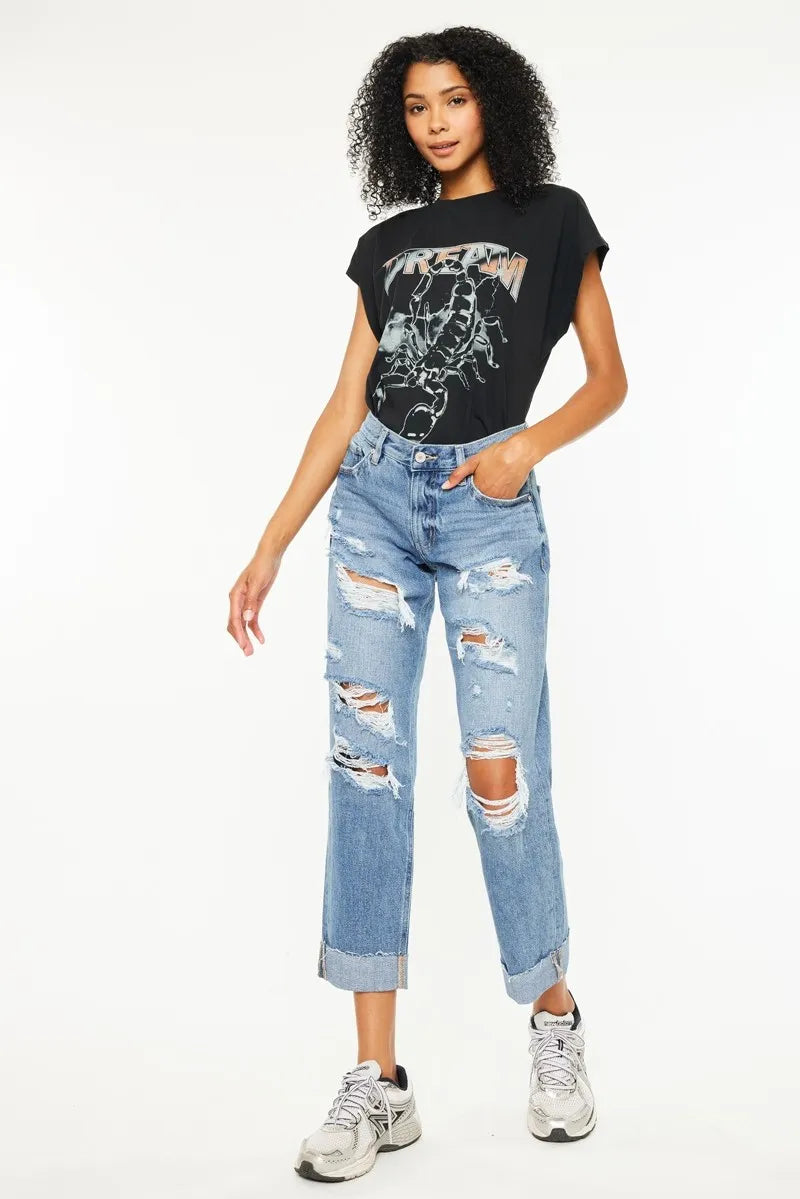 Kancan Mid Rise Distressed Boyfriend Fit Jeans 9110d85b1d814b0c98f2decc607064c5-Max-Origin