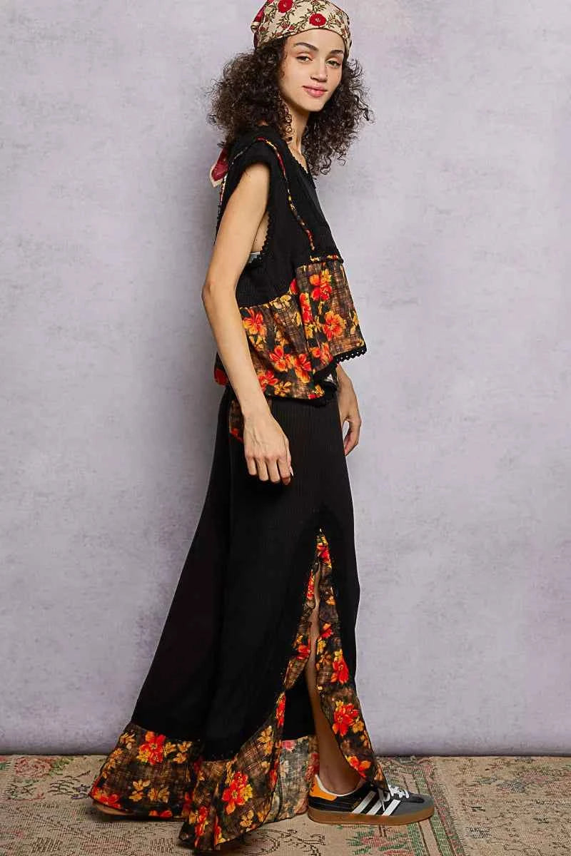 POL Lace Detail Floral Cropped Ruffled Top POL Lace Detail Floral Cropped Ruffled Top