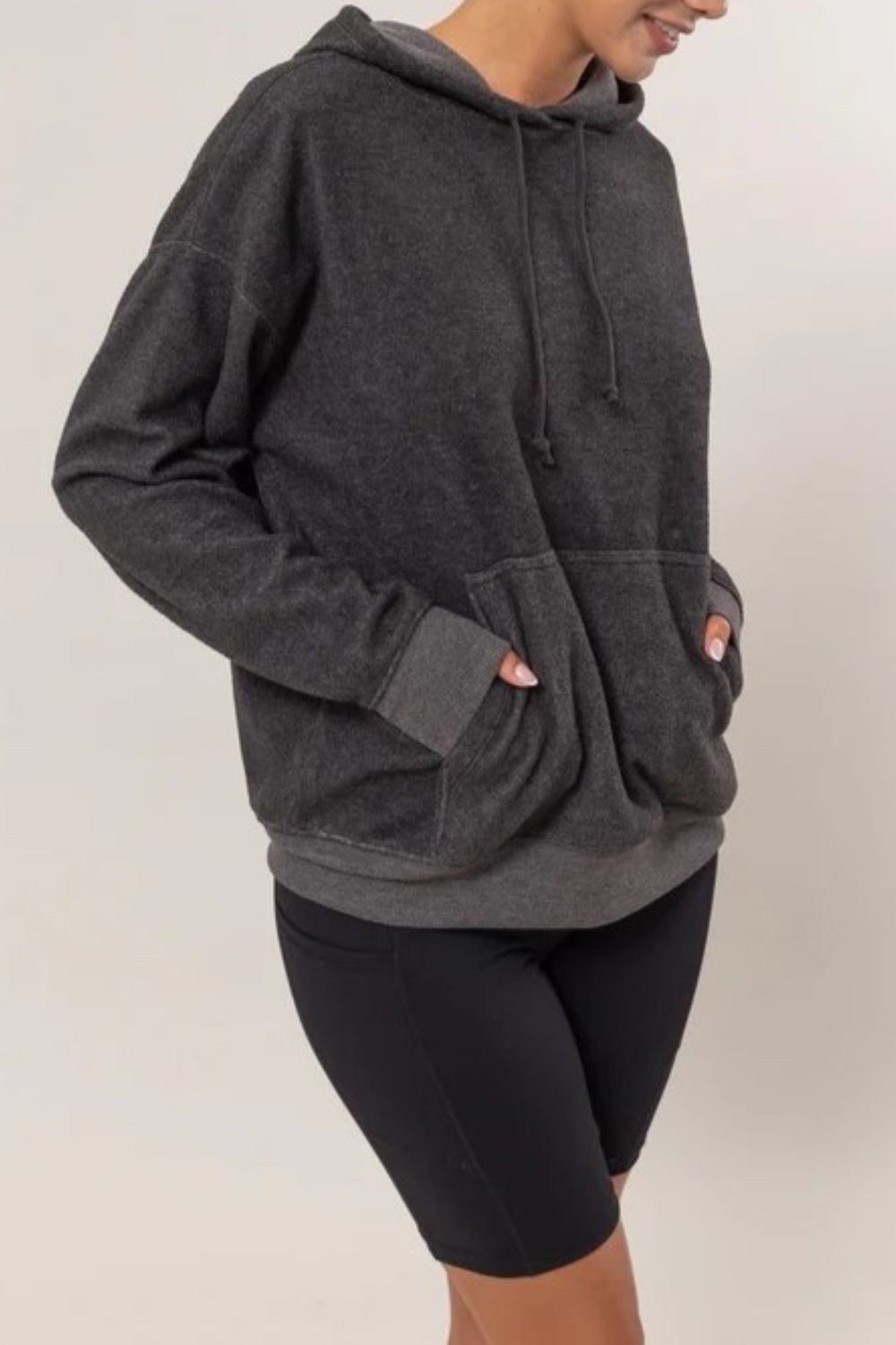 HYFVE Brushed Long Sleeve Hoodie with Kangaroo Pocket HYFVE Brushed Long Sleeve Hoodie with Kangaroo Pocket