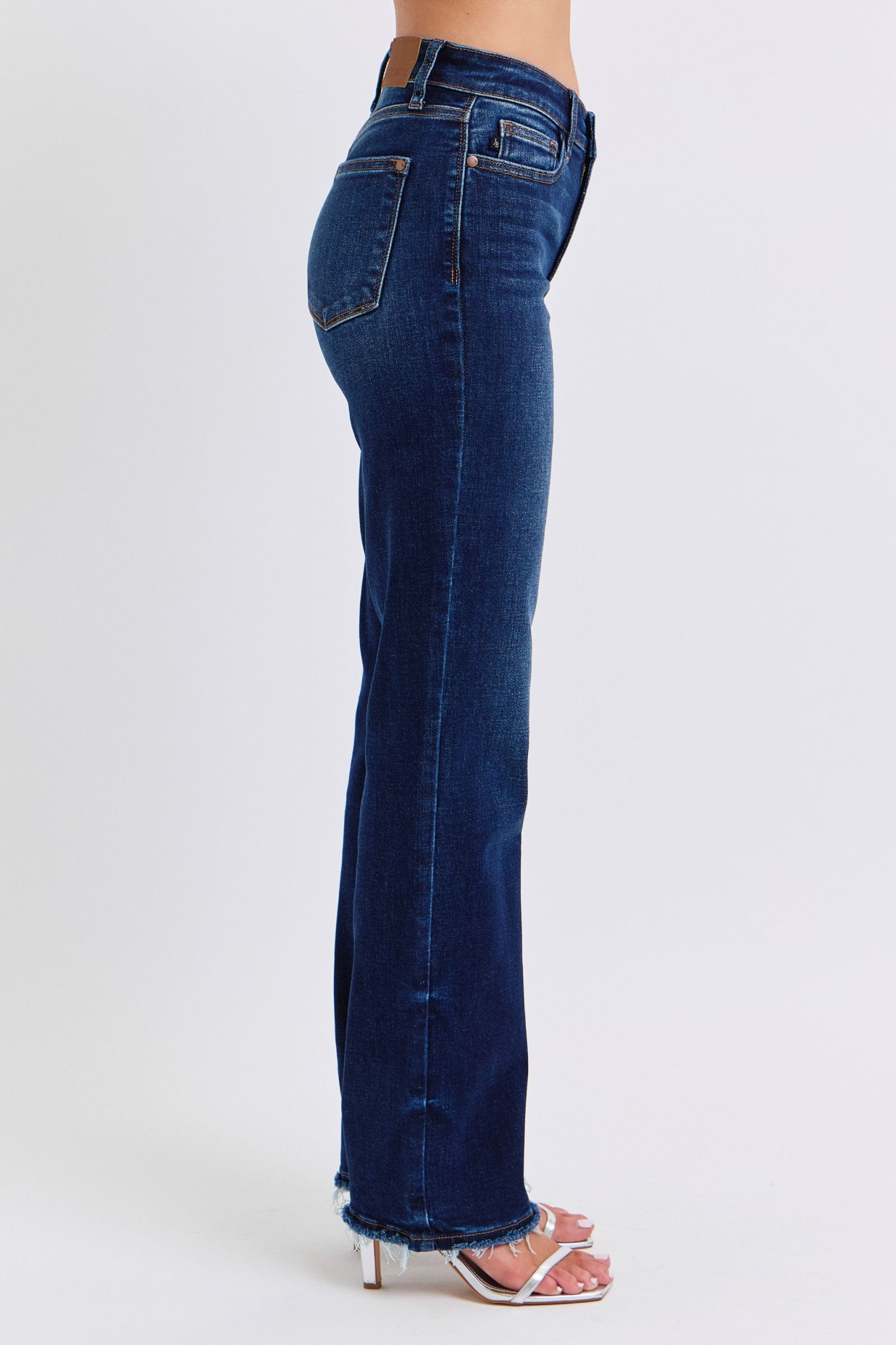 Judy Blue Full Size Raw Hem Straight Leg Jeans Judy Blue Full Size Raw Hem Straight Leg Jeans - TopFashionHQ