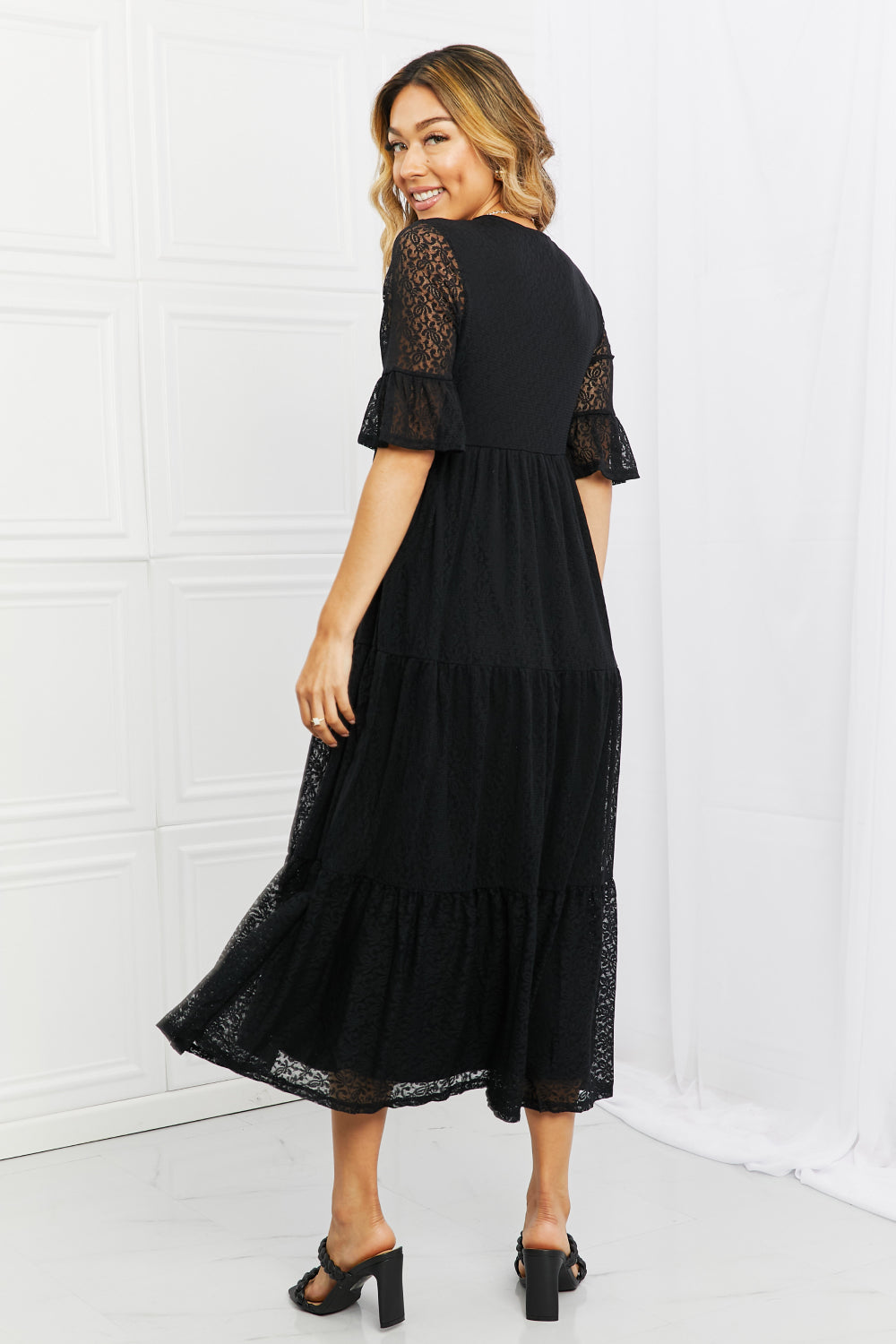 P & Rose Lovely Lace Full Size Tiered Dress P & Rose Lovely Lace Full Size Tiered Dress - TopFashionHQ