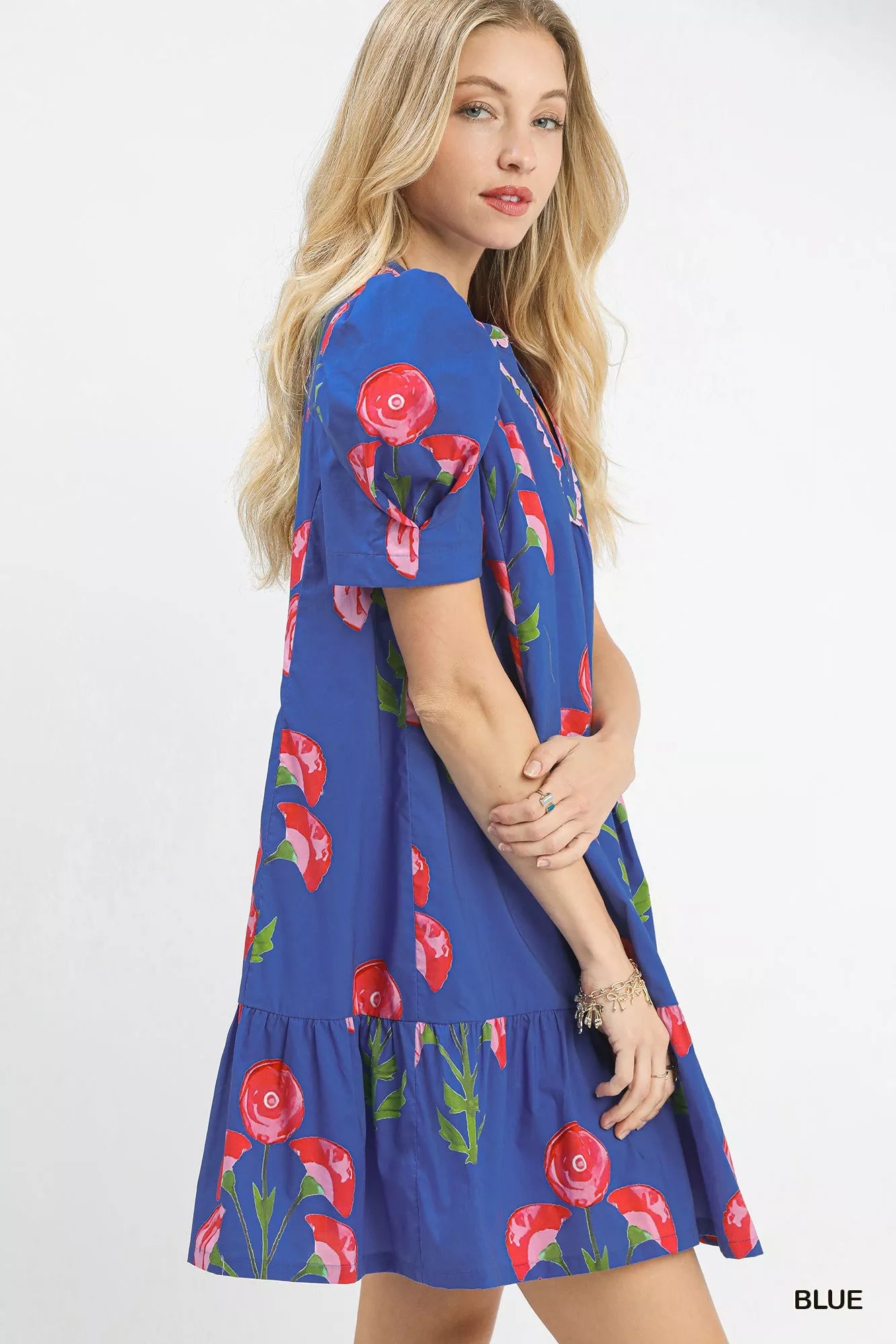 Umgee Floral Print Puff Sleeve Mini Dress with Scallop Trim 91e1ba5c-9418-4b68-803d-73b075e57ead-Max-Origin