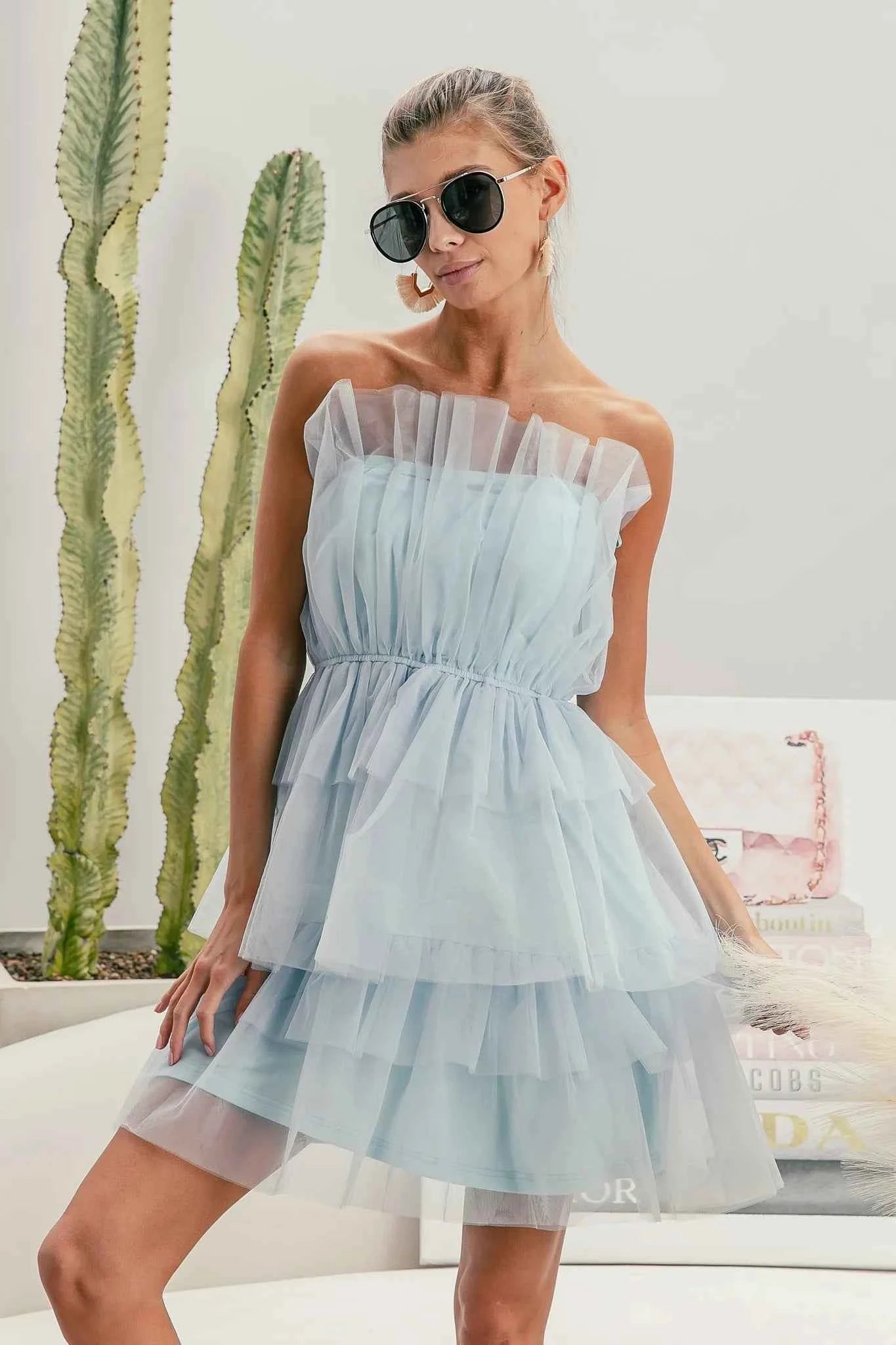 BiBi Sleeveless Layered Organza Dress BiBi Sleeveless Layered Organza Dress