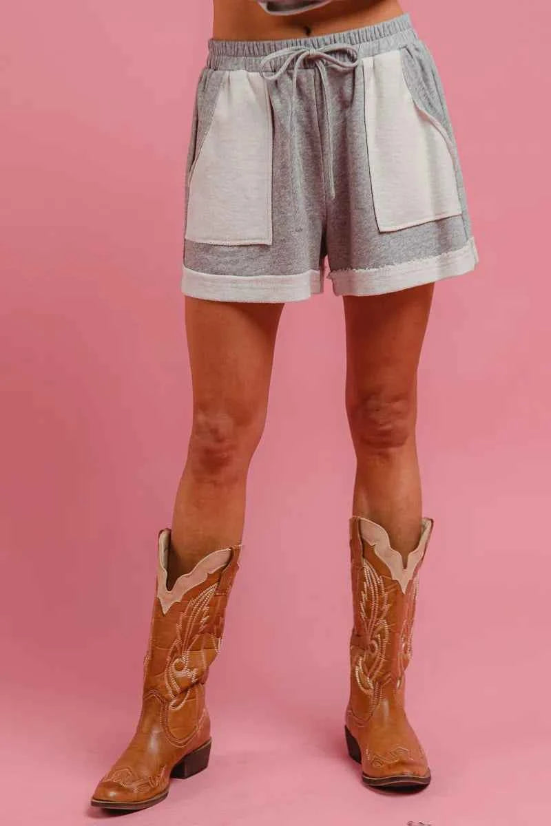 BiBi French Terry Knit Shorts with Side Pocket BiBi French Terry Knit Shorts with Side Pocket