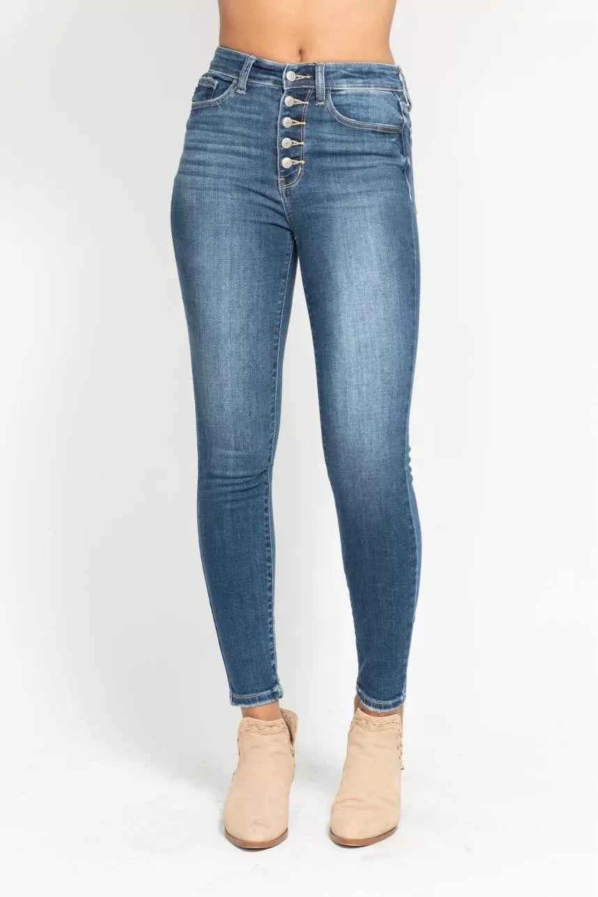 Judy Blue Full Size High Rise Button Fly Skinny Jeans Plus Size Judy Blue Full Size High Rise Button Fly Skinny Jeans Plus Size