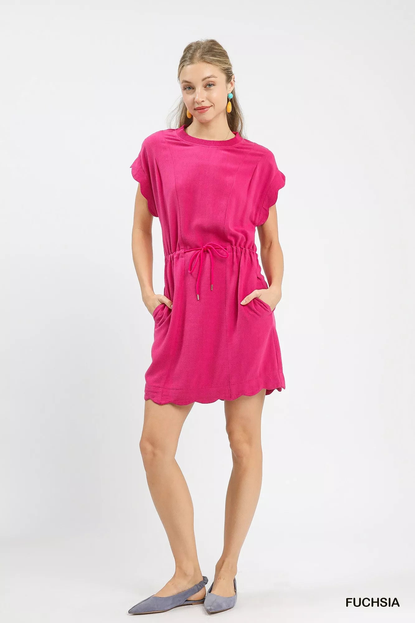 Umgee Linen Blend Scallop Hem Mini Dress 936a76a2-16d6-4166-b59d-655baa3107cf-Max-Origin