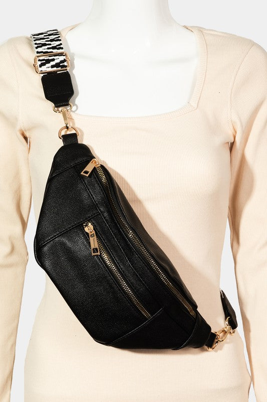 Fame PU Leather Crossbody Bag with Removable Strap Fame PU Leather Crossbody Bag with Removable Strap