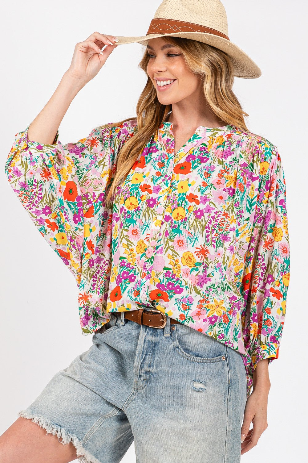 SAGE + FIG Button Down Floral Shirt SAGE + FIG Button Down Floral Shirt - TopFashionHQ