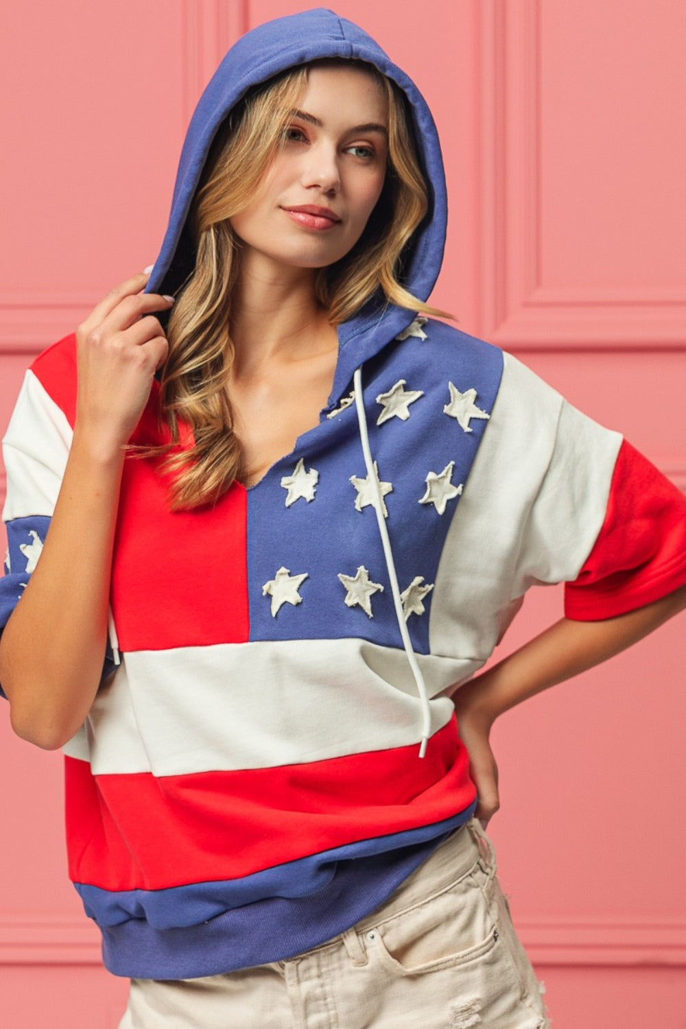 BiBi American Flag Theme Hoodie BiBi American Flag Theme Hoodie - TopFashionHQ