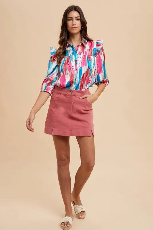 Annie Wear Comfort Stretch Cotton Slit Detailed Mini Skirt 9491260b771c4e58950ae0918d3d861a-Max-Origin