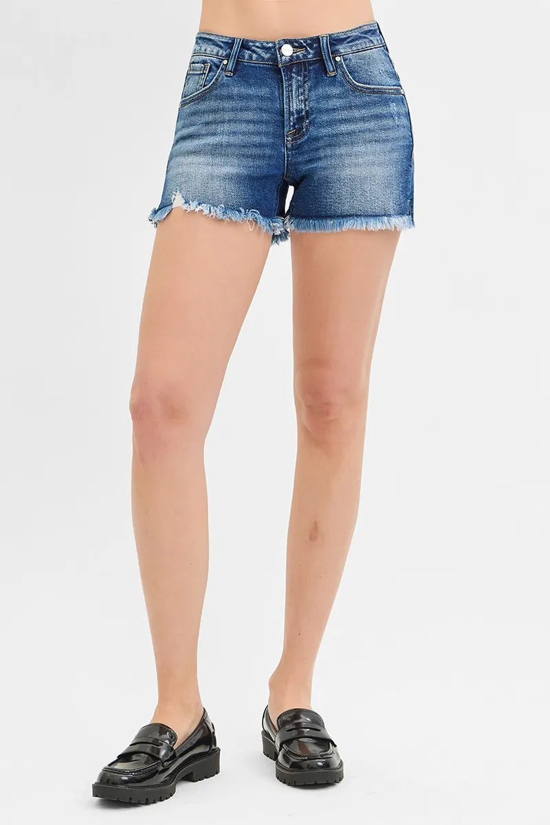 RISEN Full Size Low Rise Frayed Denim Shorts Plus Size 94c72e601a104aa3a427622b73e6227a-Max-Origin