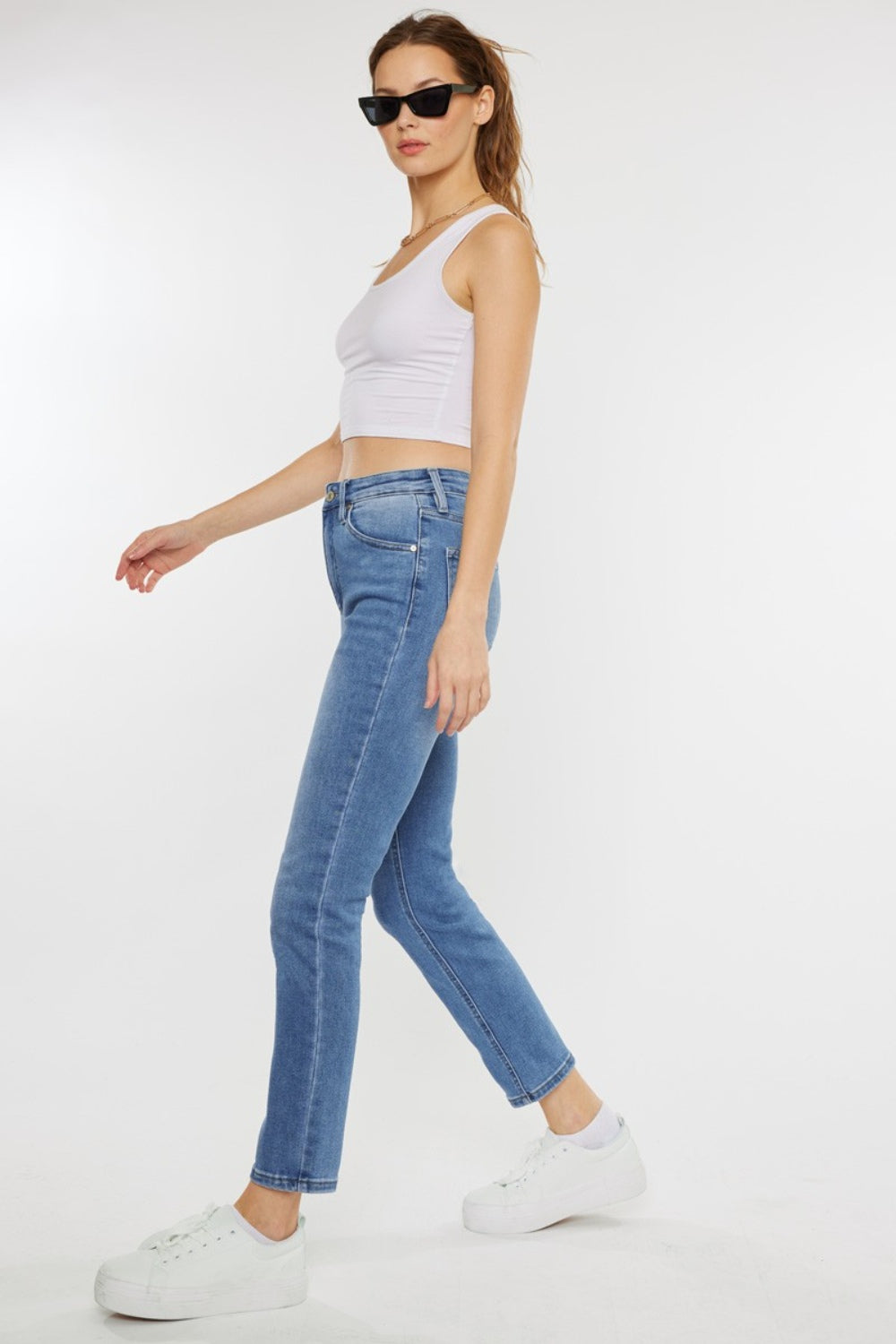 Kancan Full Size Cat's Whiskers High Waist Jeans Kancan Full Size Cat's Whiskers High Waist Jeans - TopFashionHQ