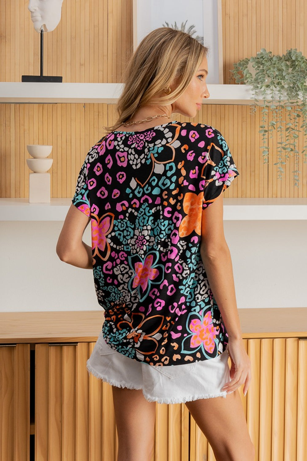 Sew In Love Full Size Printed Short Sleeve Top Sew In Love Full Size Printed Short Sleeve Top - TopFashionHQ
