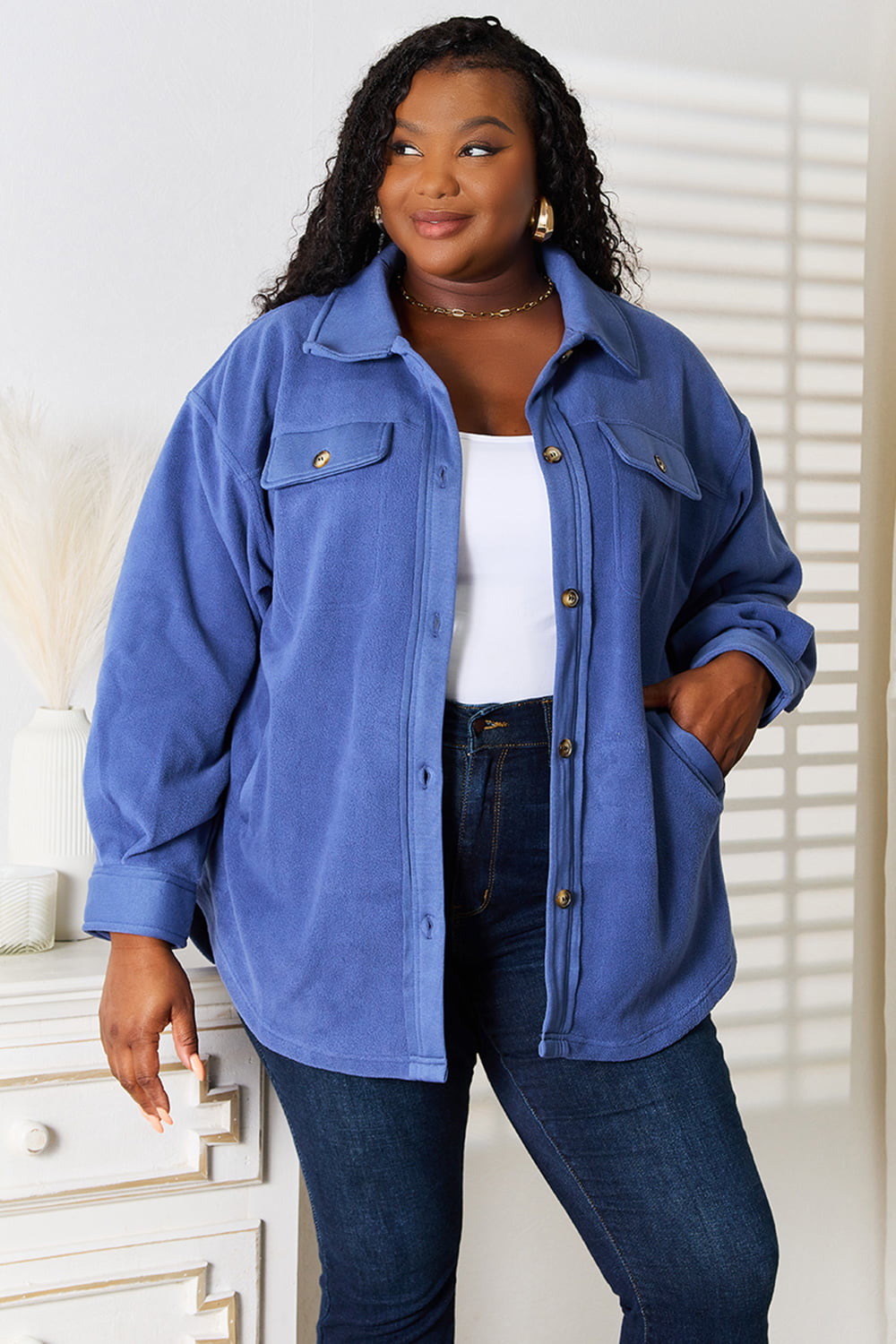Heimish Cozy Girl Full Size Button Down Shacket Heimish Cozy Girl Full Size Button Down Shacket - TopFashionHQ