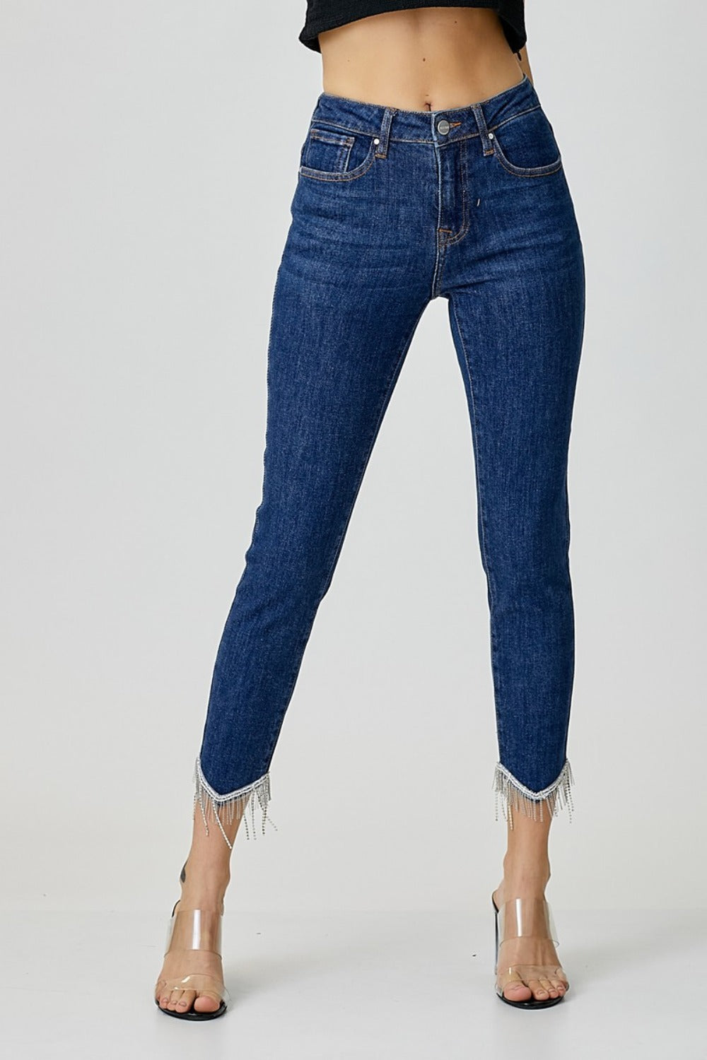 RISEN Full Size Embellished Mid Rise Crop Skinny Jeans RISEN Full Size Embellished Mid Rise Crop Skinny Jeans