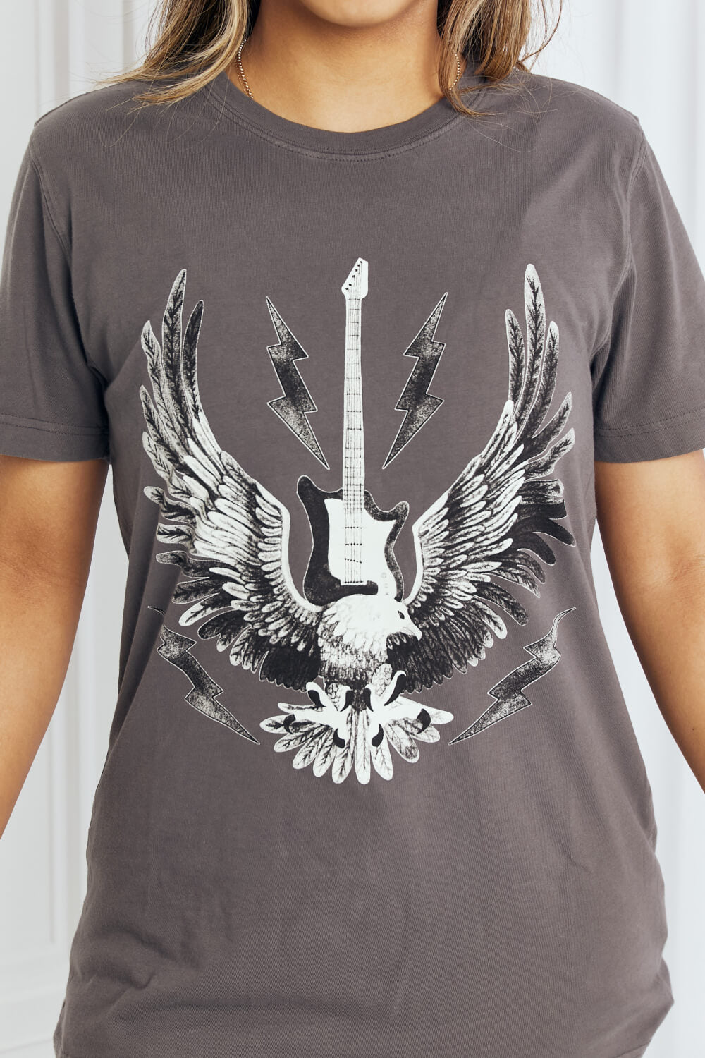 mineB Full Size Eagle Graphic Tee Shirt mineB Full Size Eagle Graphic Tee Shirt - TopFashionHQ