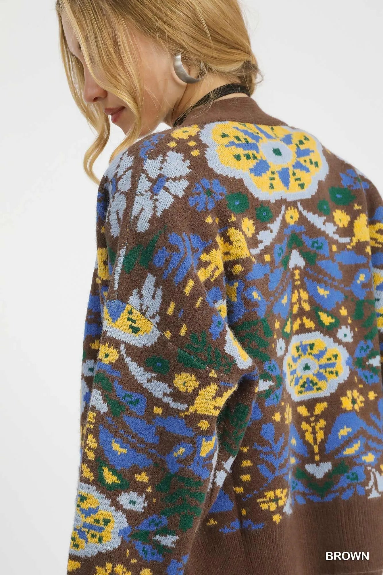 Umgee Floral Knit Button-Up Cardigan 97381b5f-c09d-48a3-b0ee-afe246995b66-Max-Origin