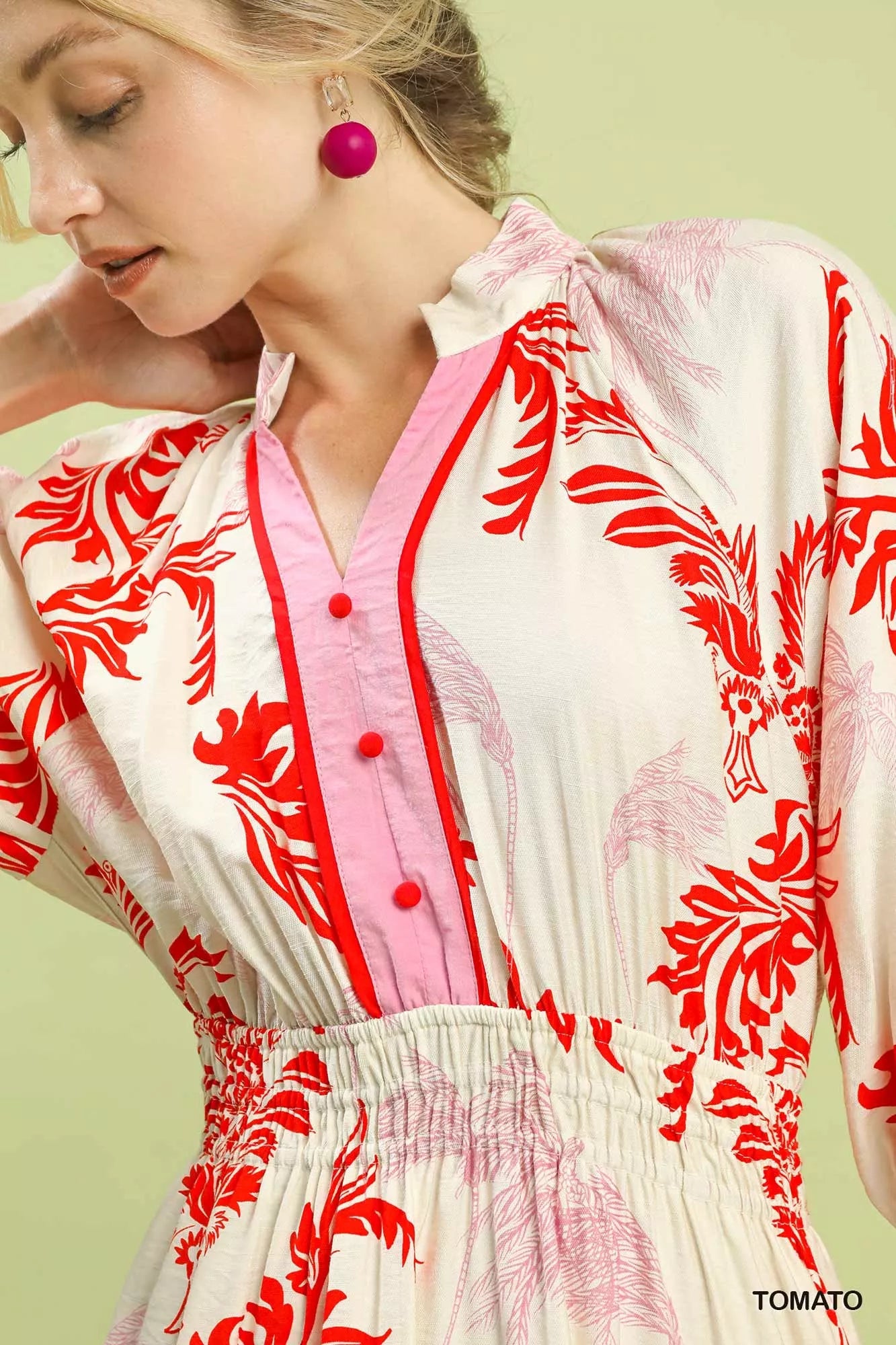 Umgee Tropical Print Button Detail Midi Dress 973c0643-bc0f-41d8-9a06-a387f910edf0-Max-Origin