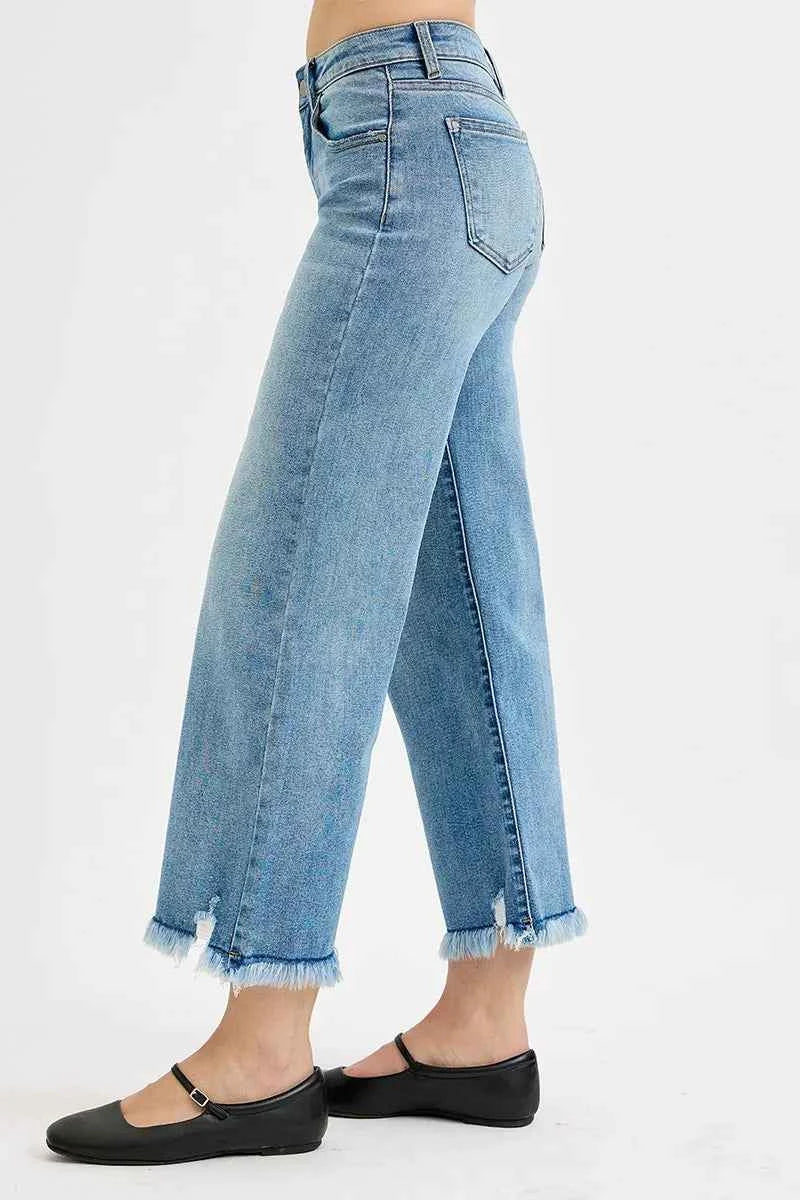 RISEN Full Size Mid Rise Crop Wide Leg Jeans Plus Size RISEN Full Size Mid Rise Crop Wide Leg Jeans Plus Size