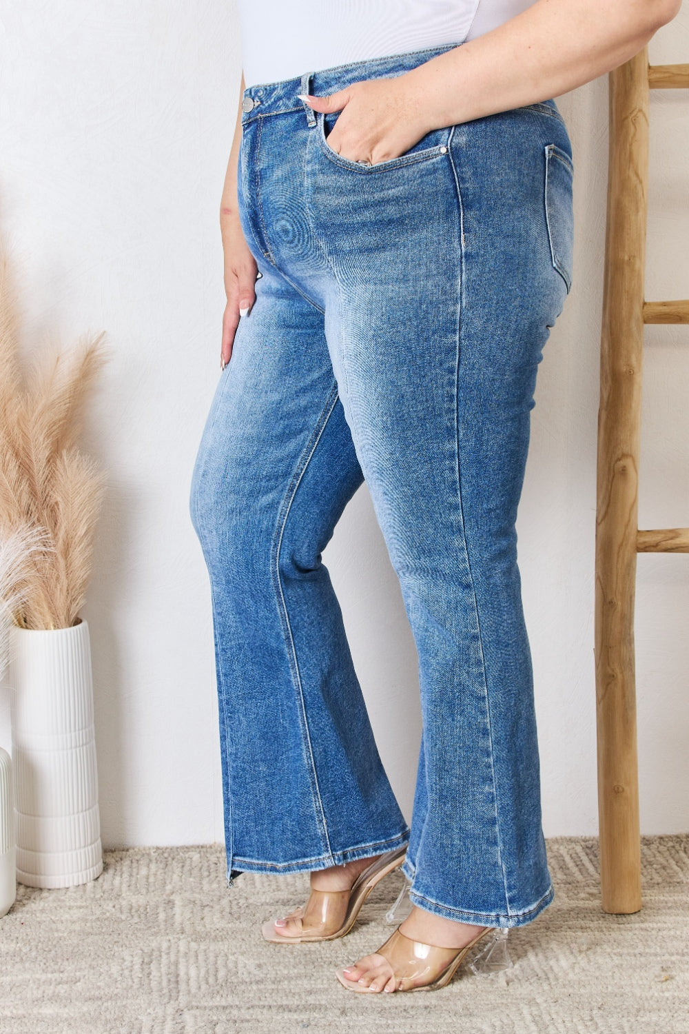 RISEN Full Size High Rise Ankle Flare Jeans RISEN Full Size High Rise Ankle Flare Jeans - TopFashionHQ