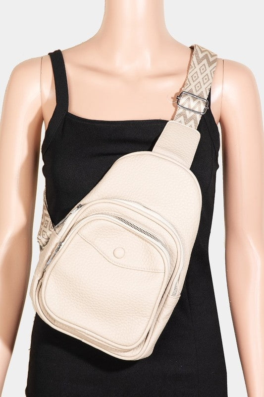 Fame Textured PU Leather Sling Bag Fame Textured PU Leather Sling Bag