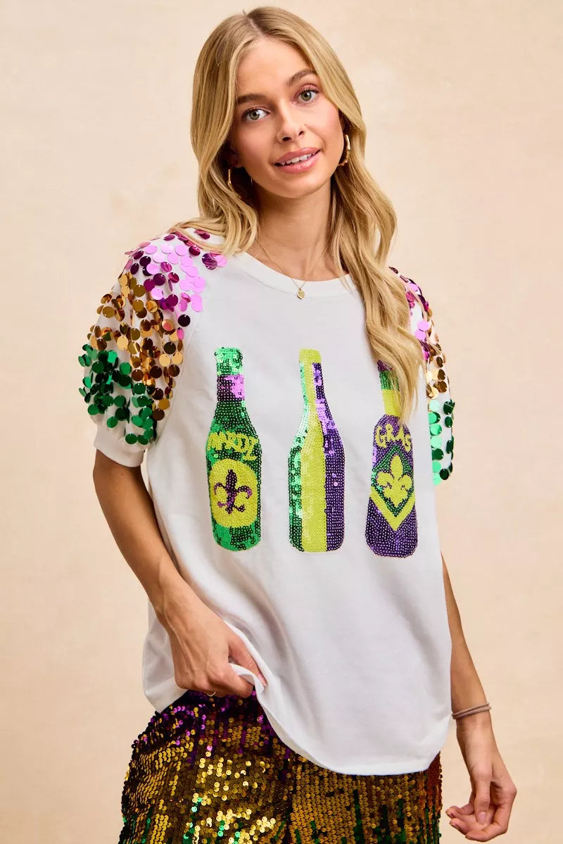 BiBi Sequin Mardi Gras Bottles Spangled Sleeve Top 9873927ecf454f3a8f2ab9b99902606c-Max-Origin