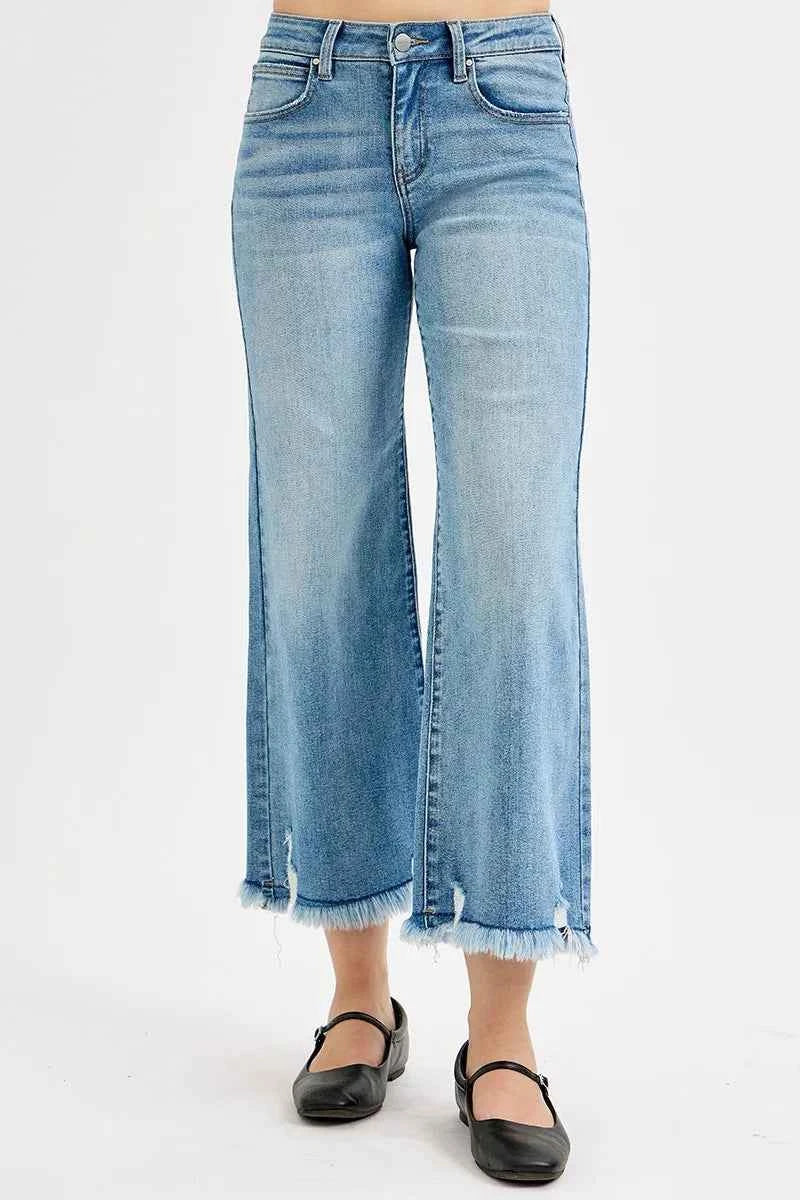 RISEN Full Size Mid Rise Crop Wide Leg Jeans Plus Size RISEN Full Size Mid Rise Crop Wide Leg Jeans Plus Size