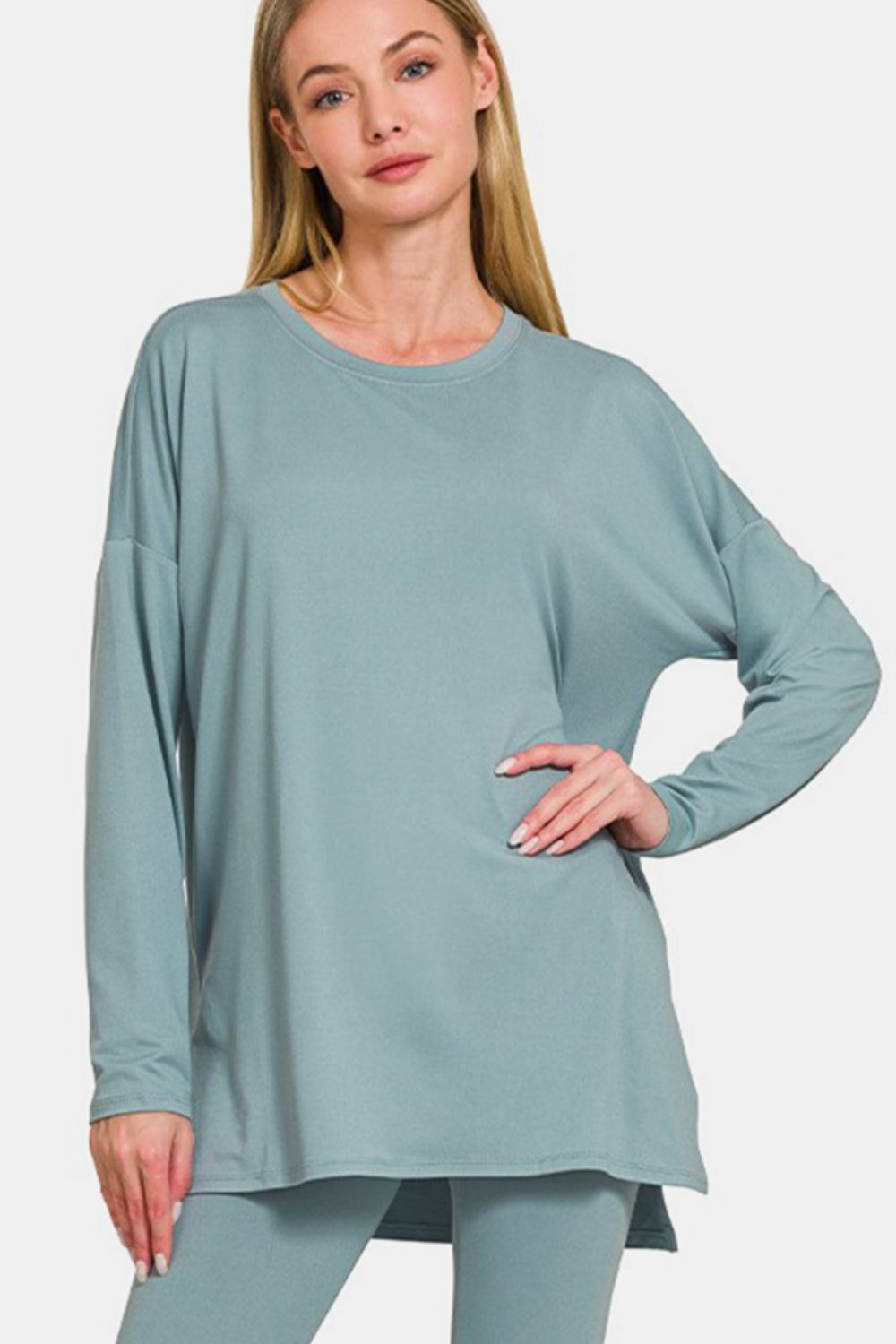 Zenana Full Size Brushed Microfiber Top and Leggings Lounge Set Zenana Full Size Brushed Microfiber Top and Leggings Lounge Set - TopFashionHQ