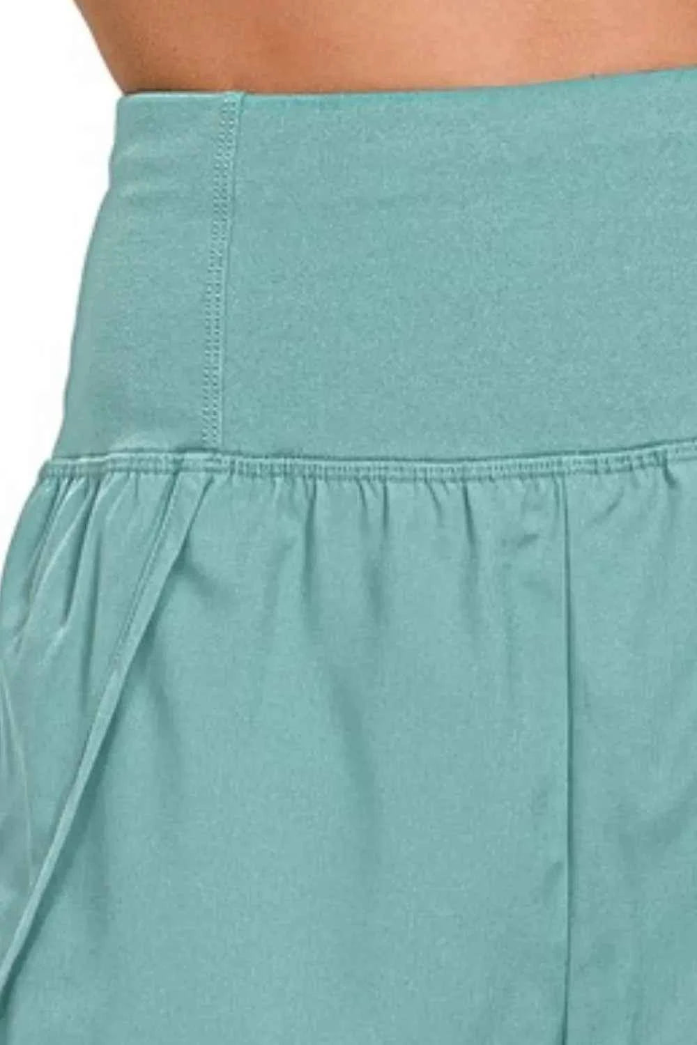 Zenana High Waisted Zippered Back Pocket Running Shorts Zenana High Waisted Zippered Back Pocket Running Shorts