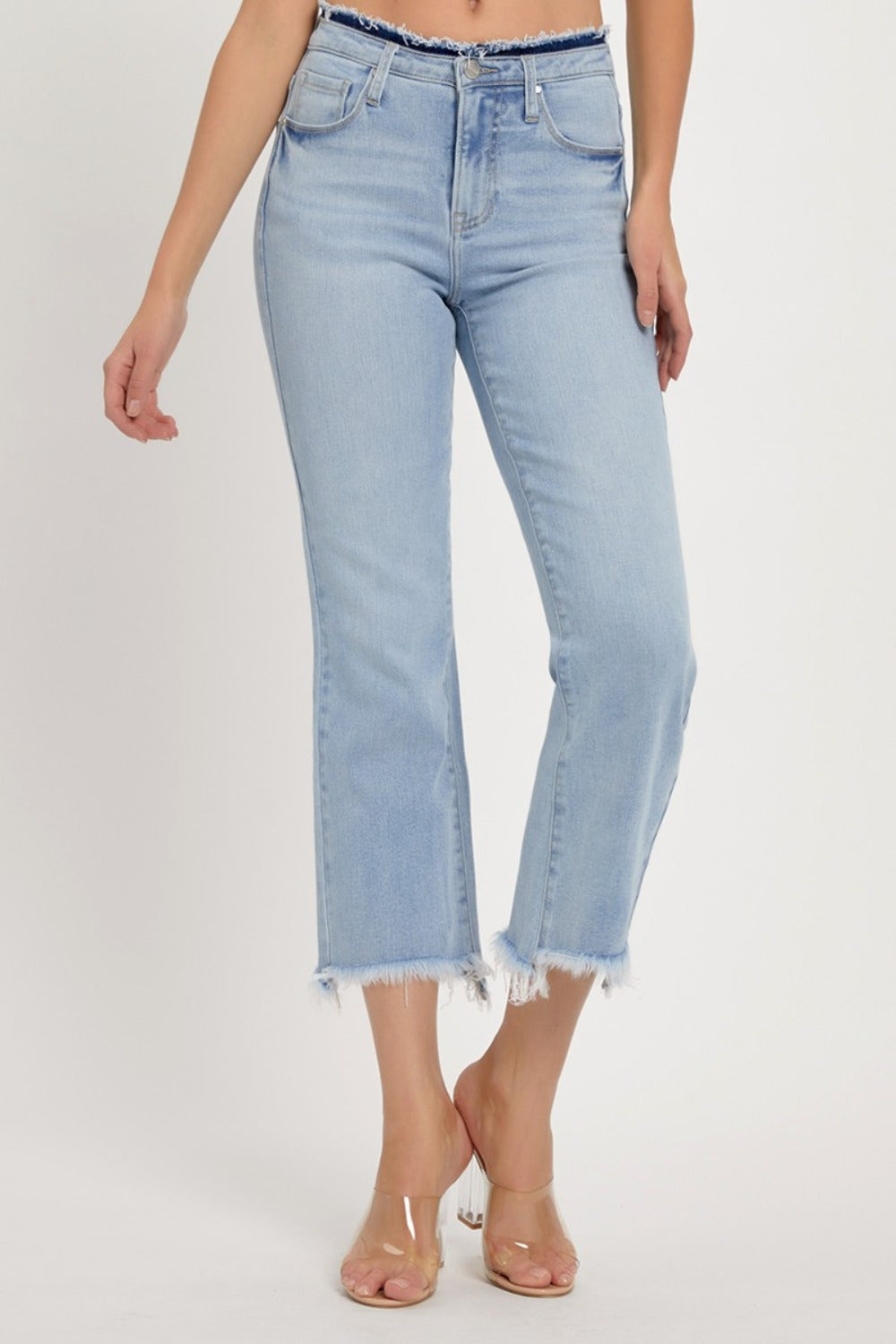 RISEN Full Size High Rise Raw Edge Crop Jeans RISEN Full Size High Rise Raw Edge Crop Jeans