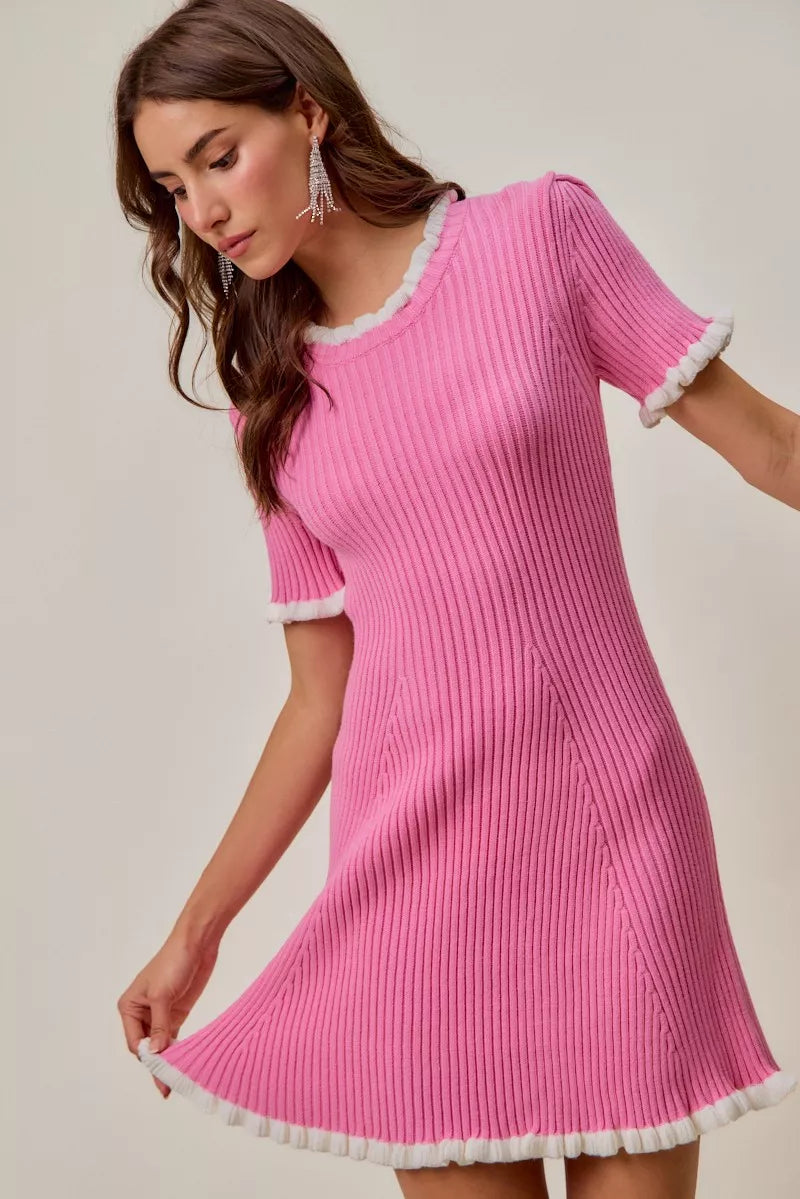 SO ME Contrast Ruffled Sweater Knit Mini Dress 995f7e3c84714bf6a02a7726488081dd-Max-Origin