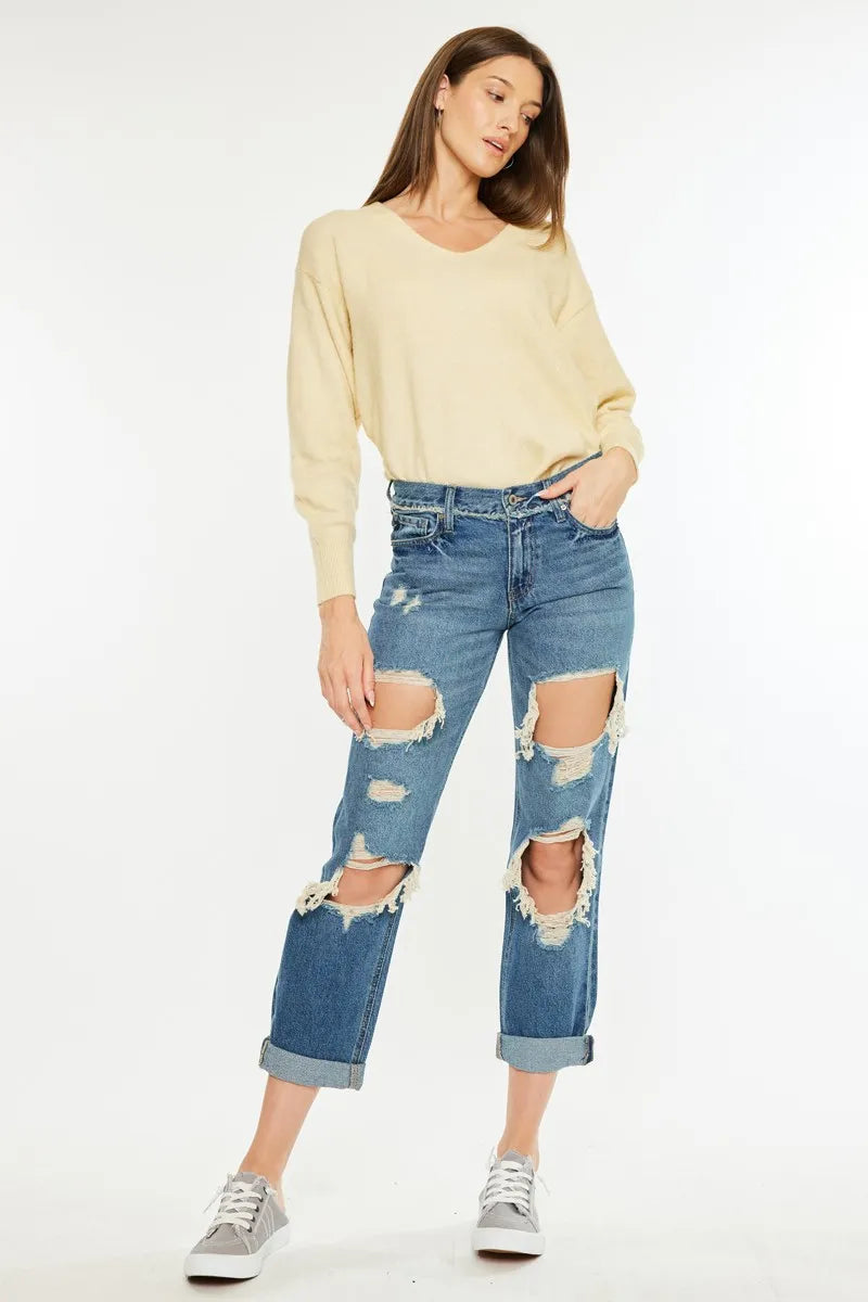 Kancan Distressed Mid Rise True Boyfriend Jeans 99a7e3c947774946afaca22d66242f47-Max-Origin
