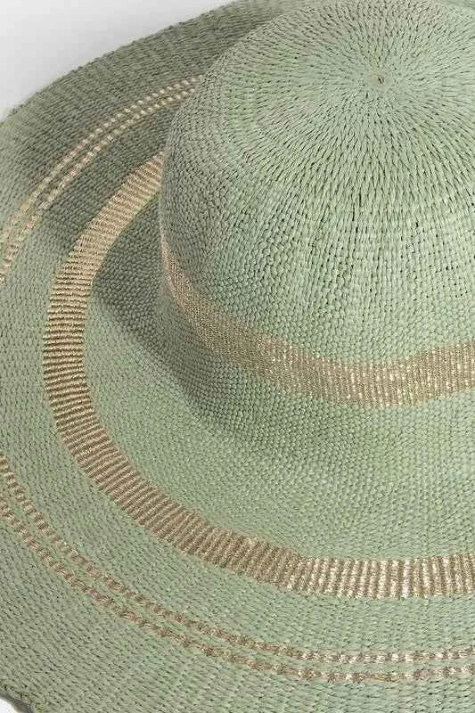 Fame Metallic Accent Trim Floppy Sun Hat Fame Metallic Accent Trim Floppy Sun Hat