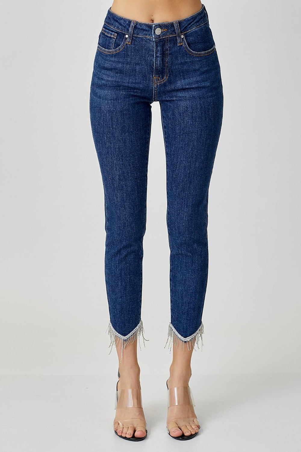 RISEN Full Size Embellished Mid Rise Crop Skinny Jeans RISEN Full Size Embellished Mid Rise Crop Skinny Jeans