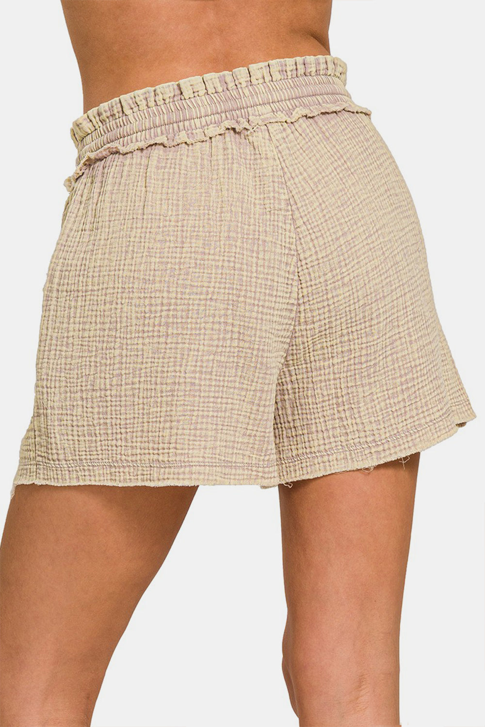 Zenana Washed Frayed Hem Drawstring Shorts Zenana Washed Frayed Hem Drawstring Shorts - TopFashionHQ