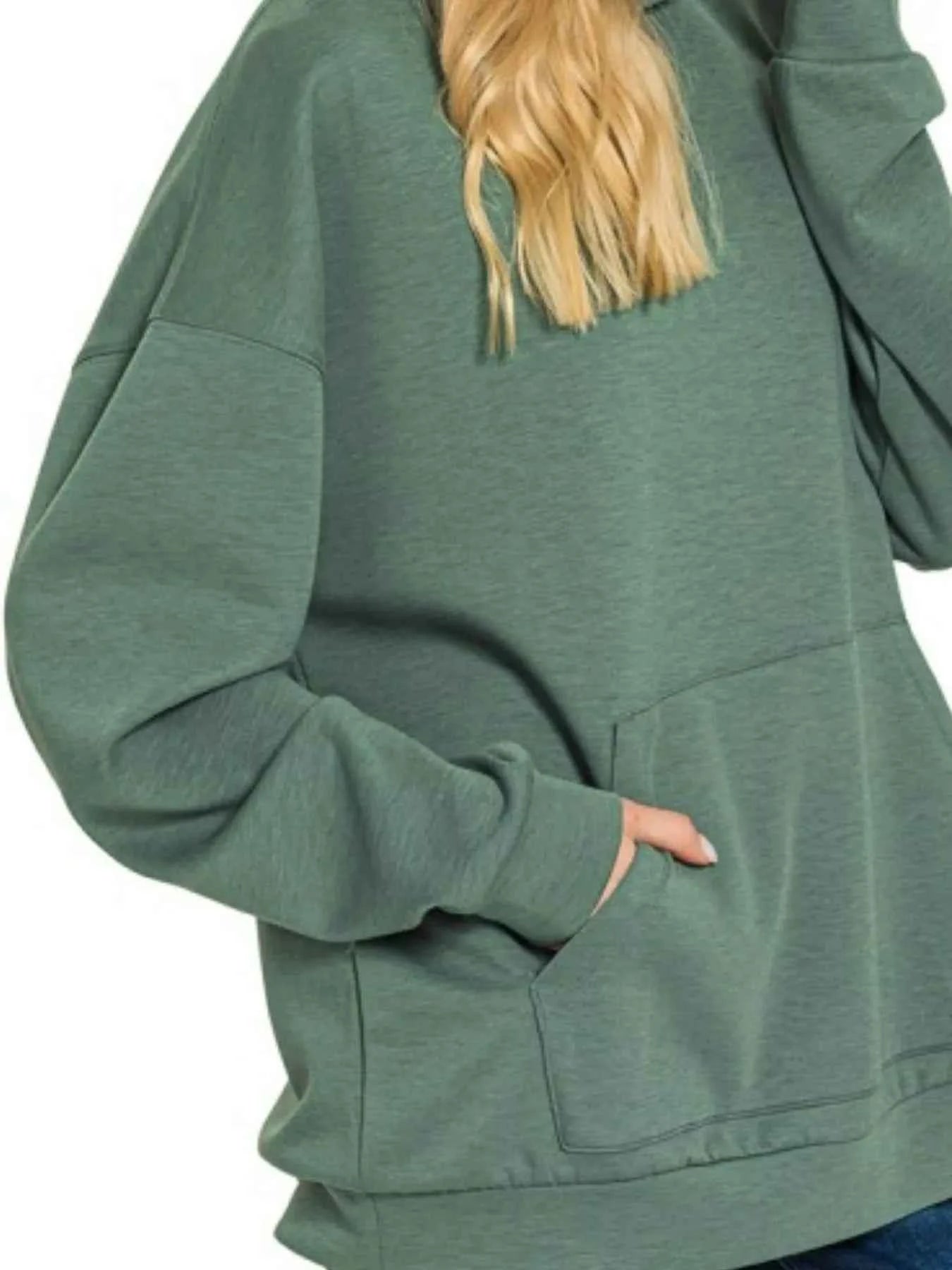 Zenana Oversized Scuba Hoodie with Kangaroo Pocket Zenana Oversized Scuba Hoodie with Kangaroo Pocket