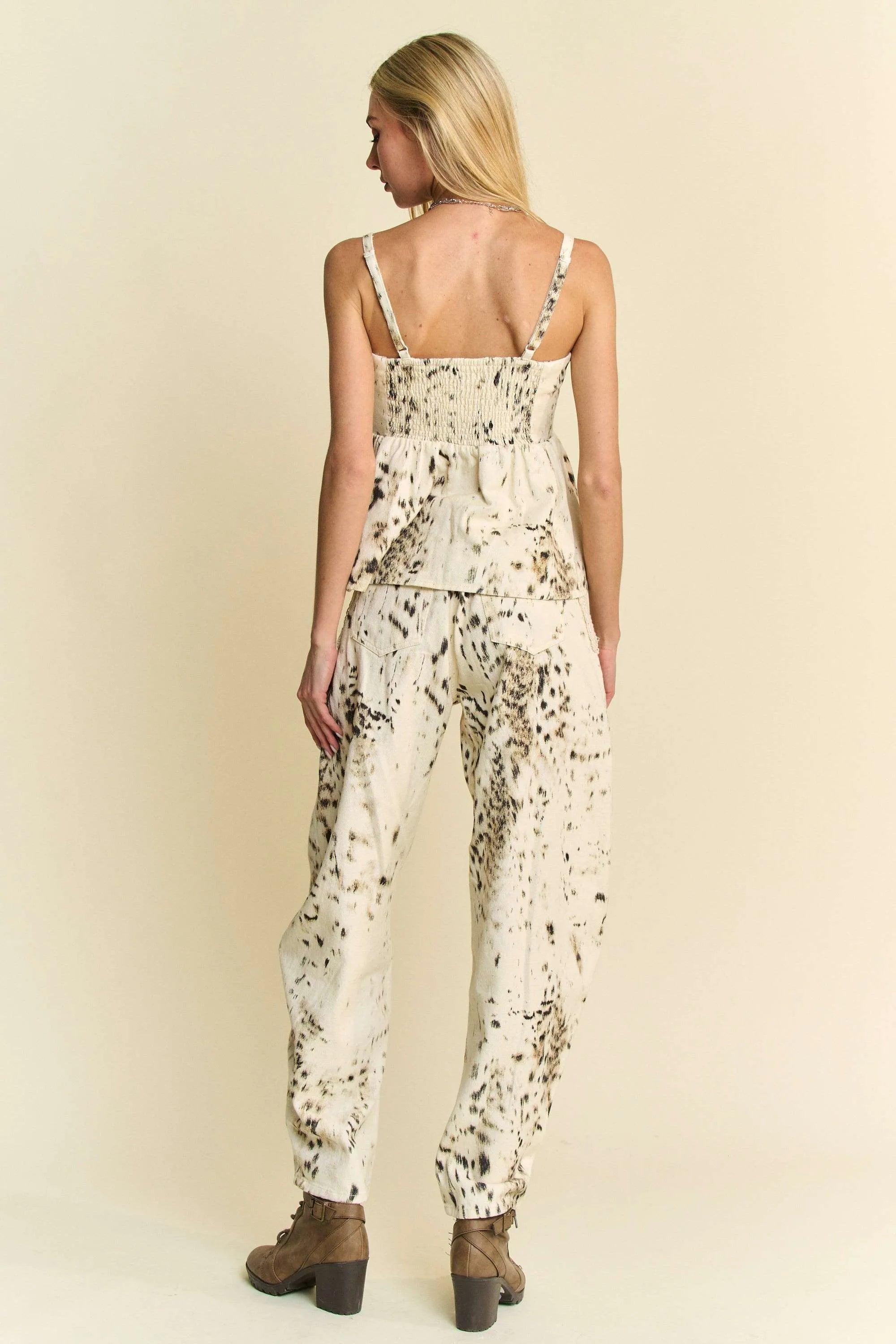 Davi & Dani Abstract Tie Dye Dot Lace Detail Barrel Pants 9b37b537e68d416197d2a510686f5bab-Max-Origin
