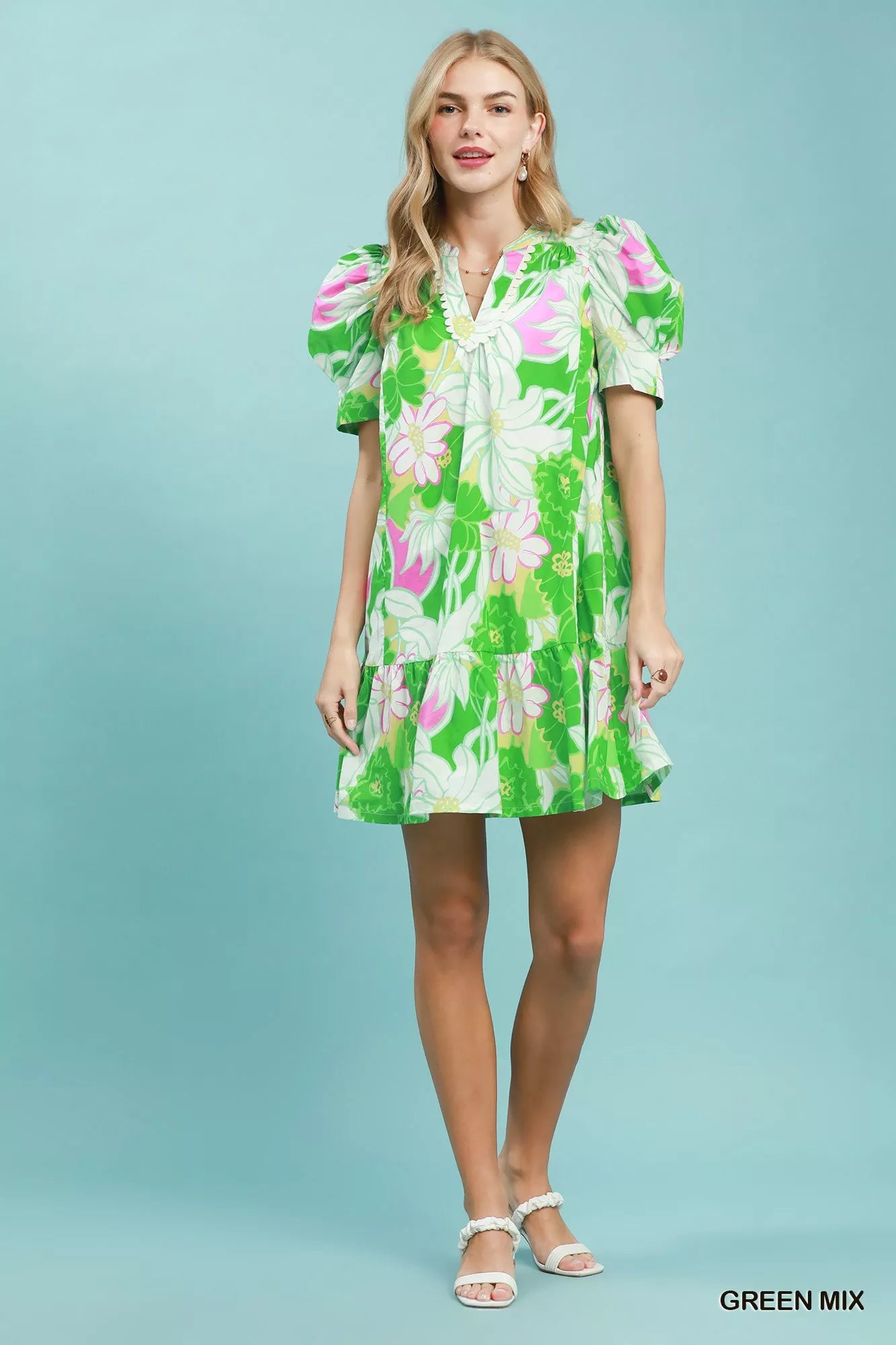 Umgee Floral Puff Sleeve Tiered Mini Dress 9b690f97-d49b-49d5-8e53-4b1a1f8d6b80-Max-Origin