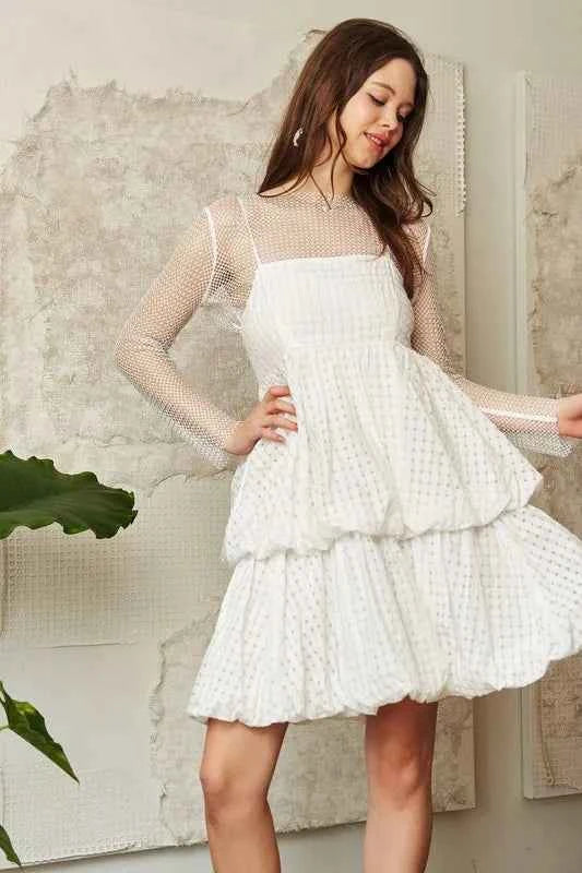 Davi & Dani Checker Print Side Pockets Textured Mini Dress Davi & Dani Checker Print Side Pockets Textured Mini Dress