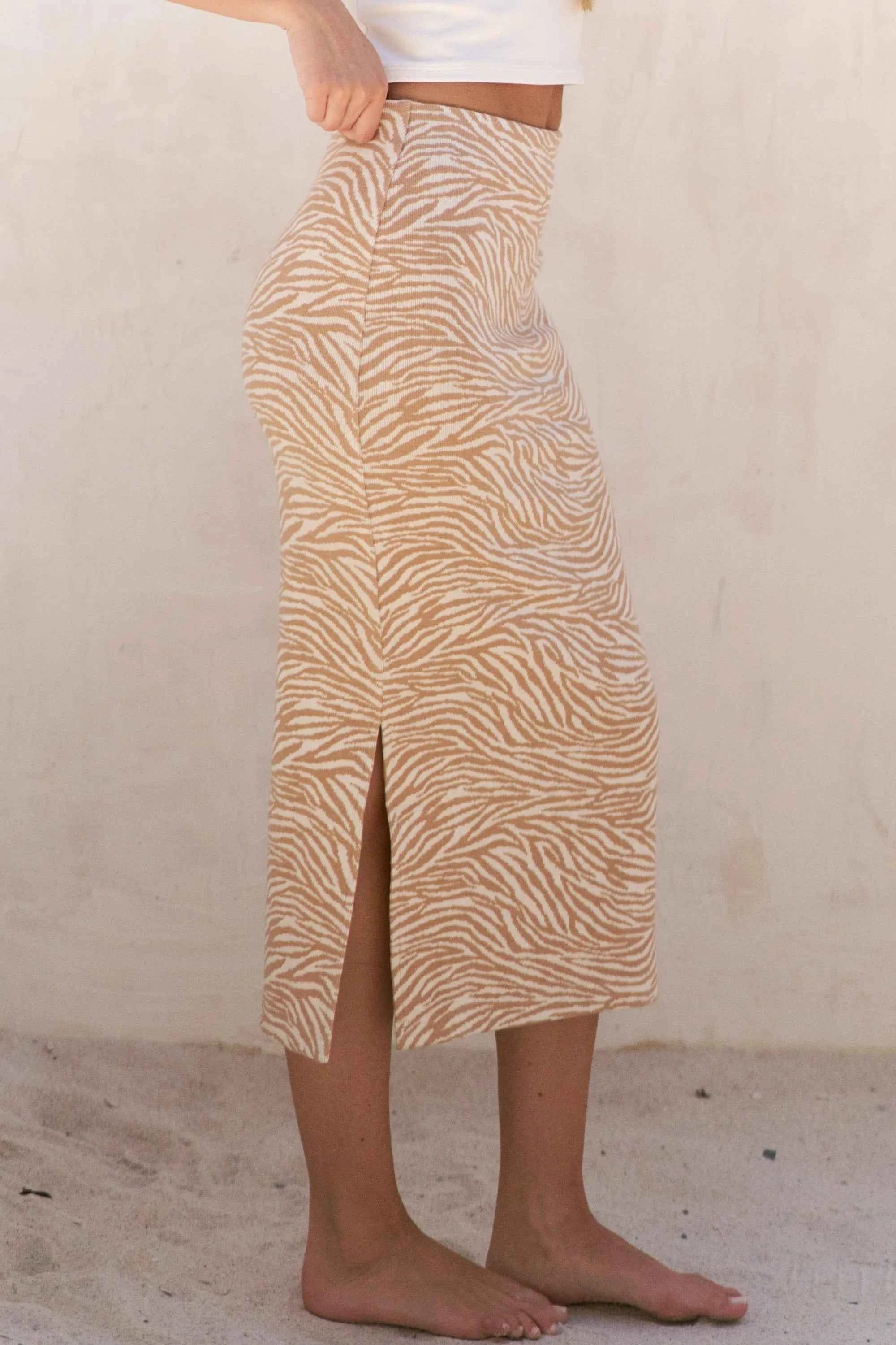 Jade By Jane Full Size Zebra Print Side Slit Midi Skirt Plus Size Jade By Jane Full Size Zebra Print Side Slit Midi Skirt Plus Size