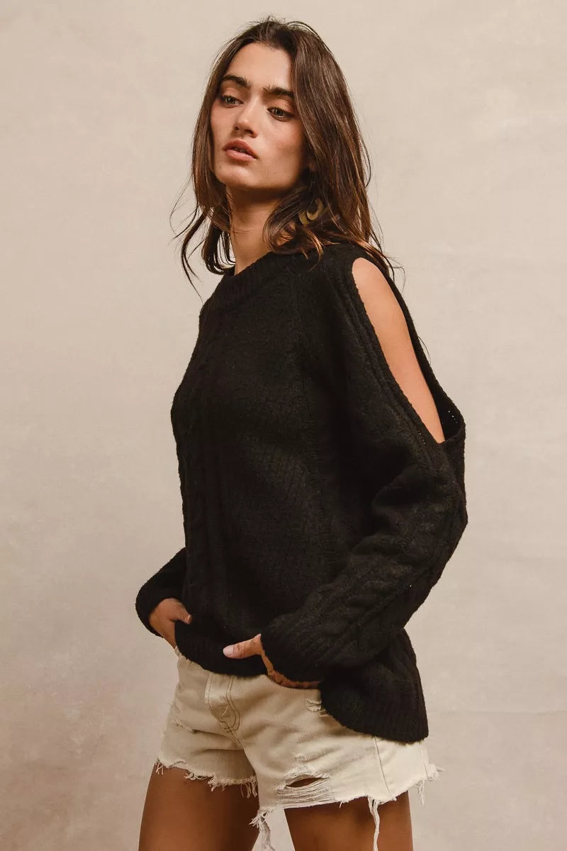 BiBi Twist Knitted Open Shoulder Sweater 9bcba2b6-d2b6-4b47-82ca-8fbde4b6316d-Max-Origin