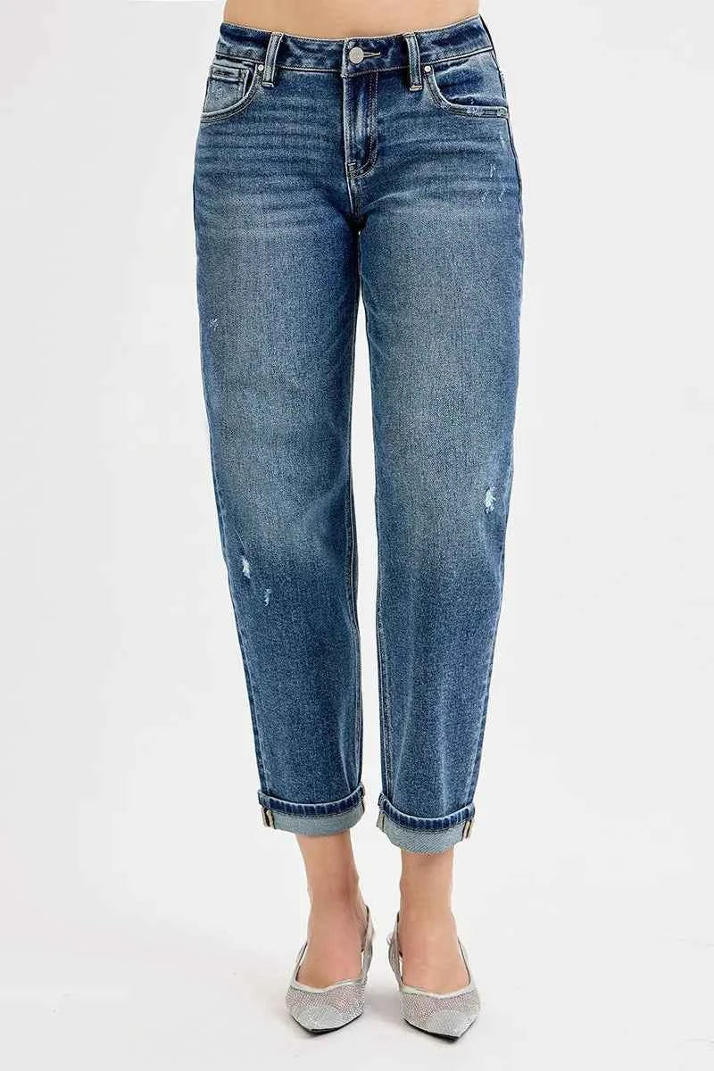 RISEN Full Size Low Rise Crop Boyfriend Jeans Plus Size RISEN Full Size Low Rise Crop Boyfriend Jeans Plus Size
