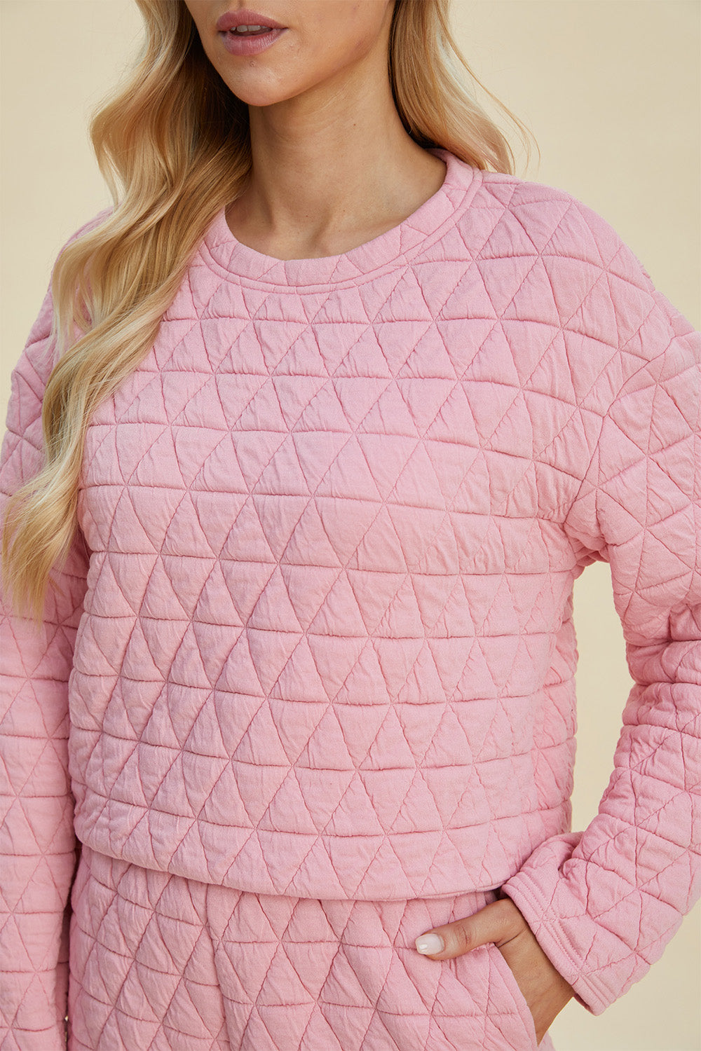 Double Take Full Size Texture Round Neck Long Sleeve Top and Shorts Set Double Take Full Size Texture Round Neck Long Sleeve Top and Shorts Set
