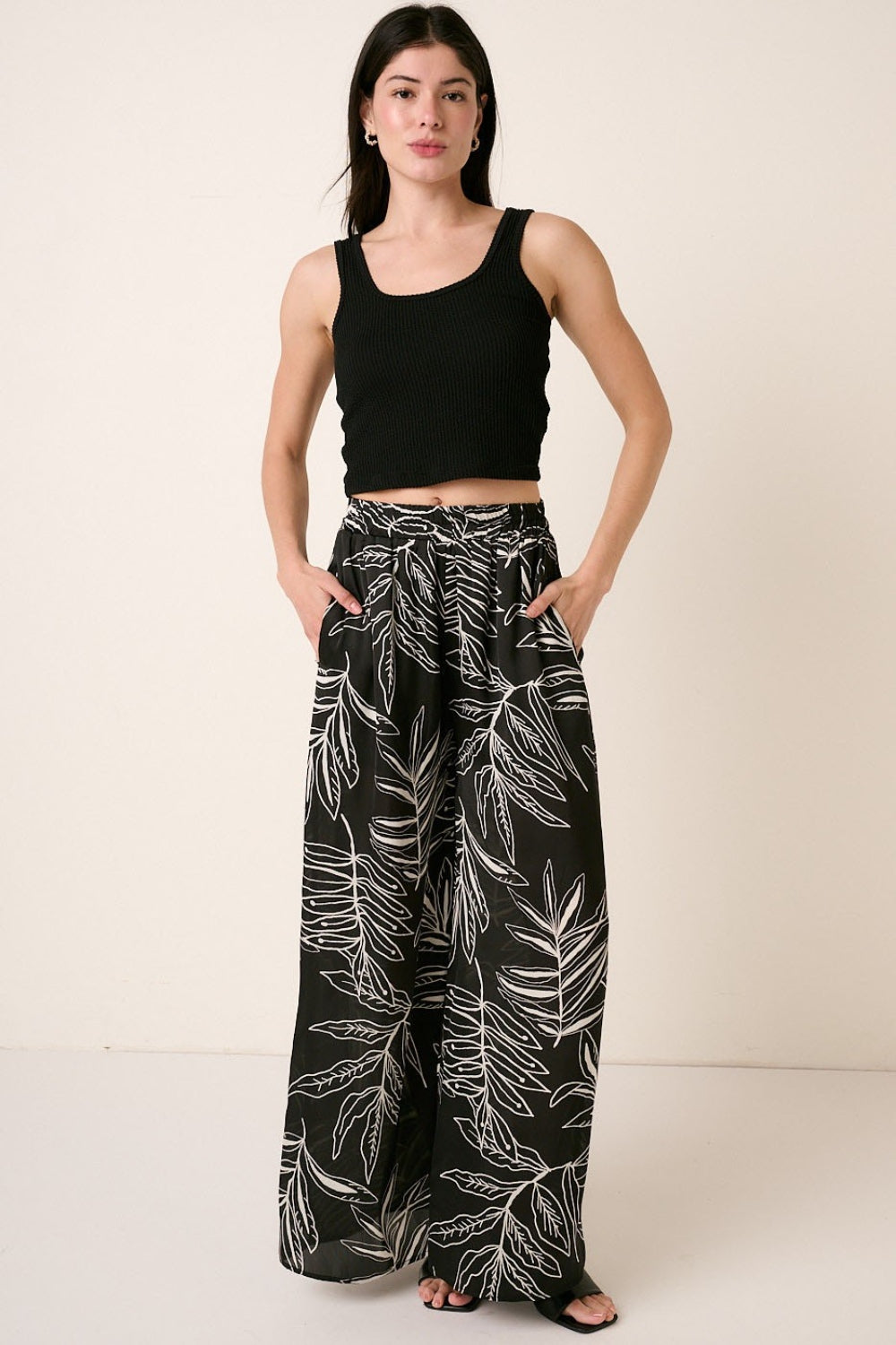 Mittoshop Printed Wide Leg Pants Mittoshop Printed Wide Leg Pants - TopFashionHQ